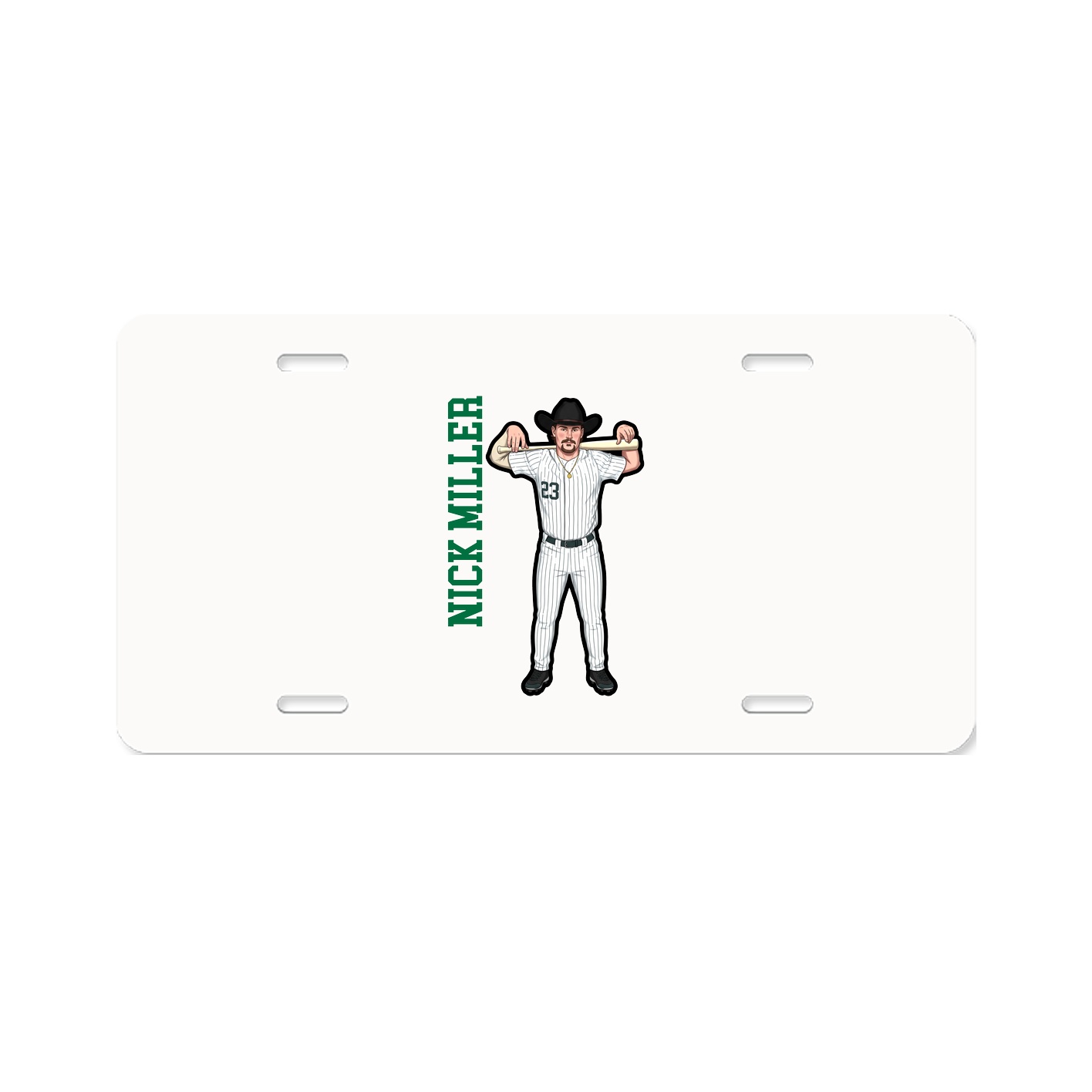 License Plate — Name Vertical in Classic