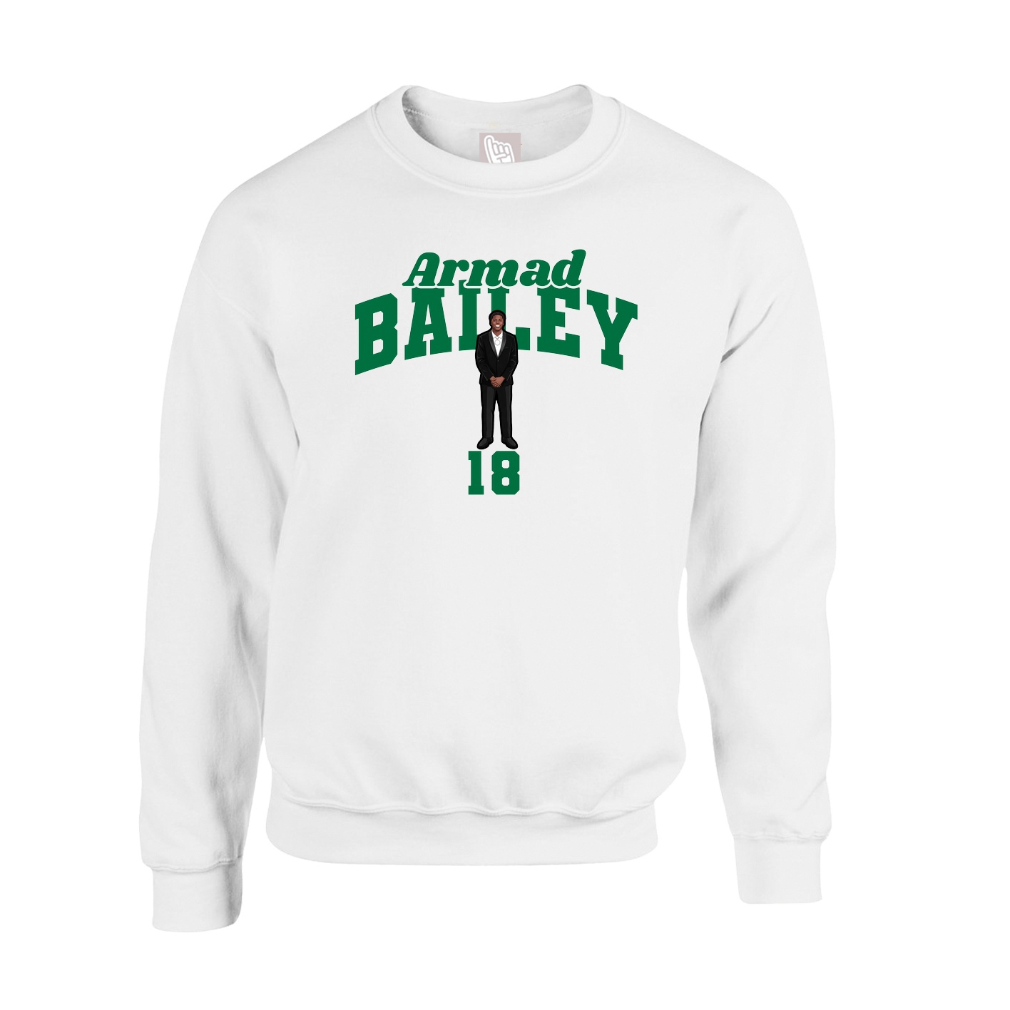 Fleece Crew — Signature Arch in White