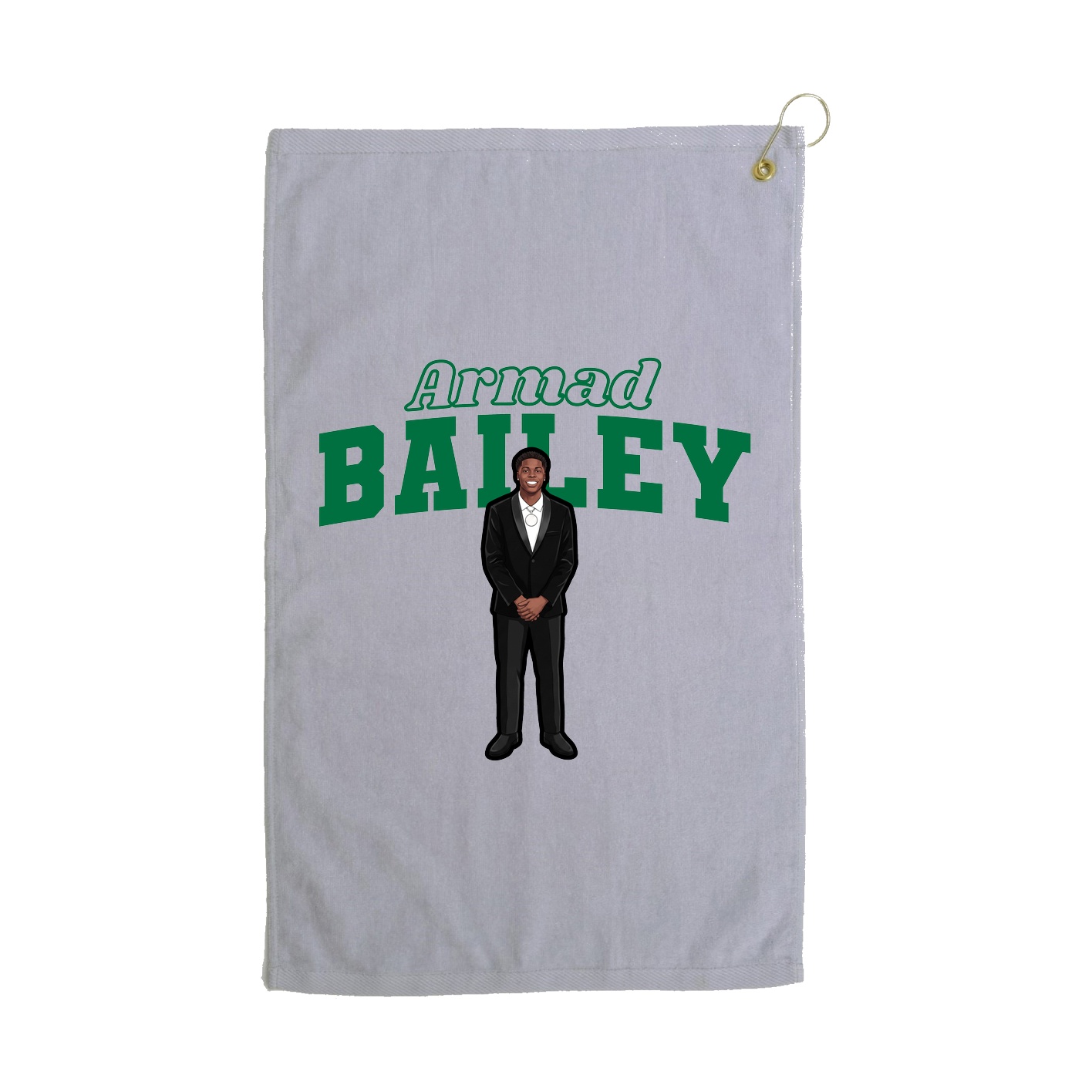 Golf Towel — Name Arch in Grey