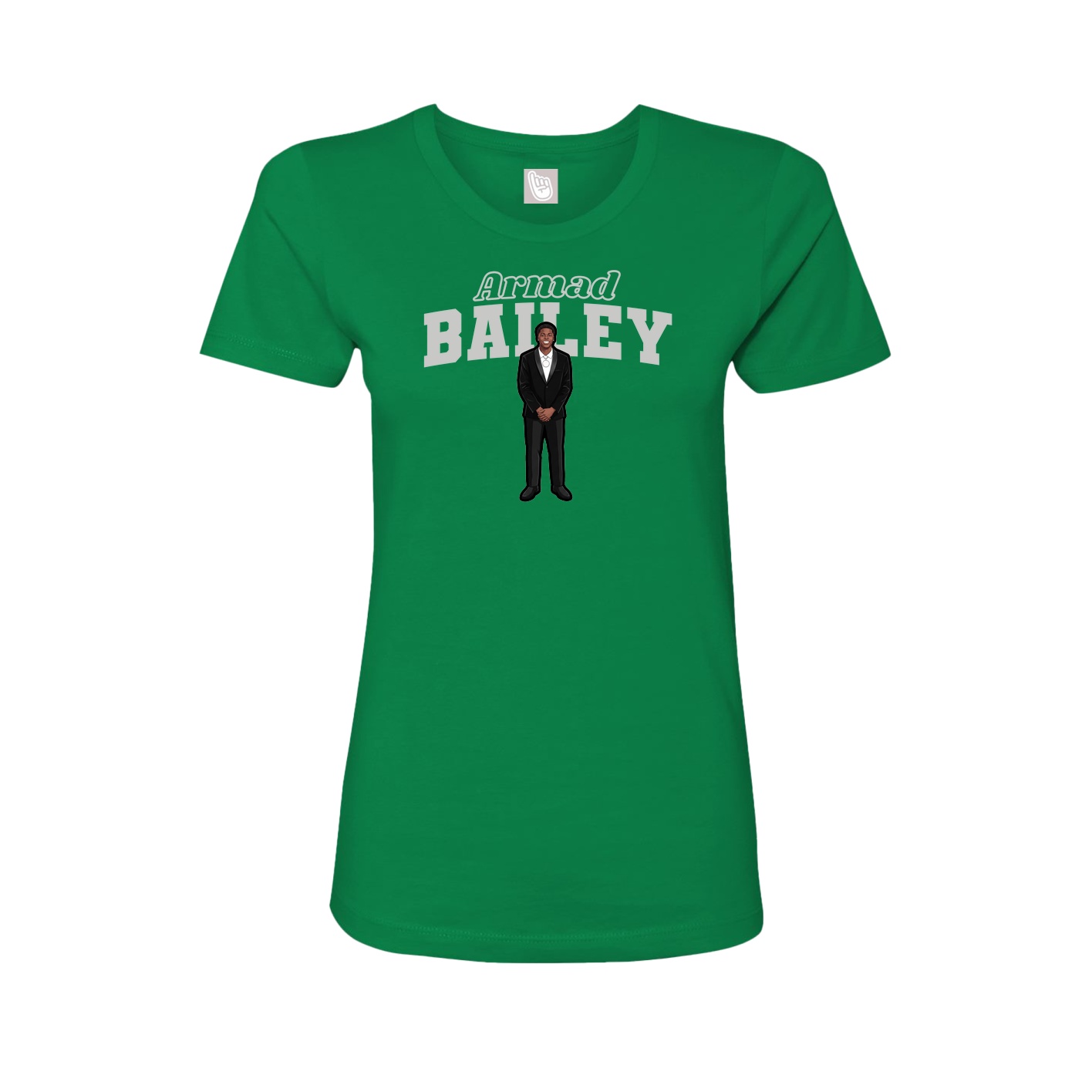 Fitted Women's Tee — Name Arch in Green