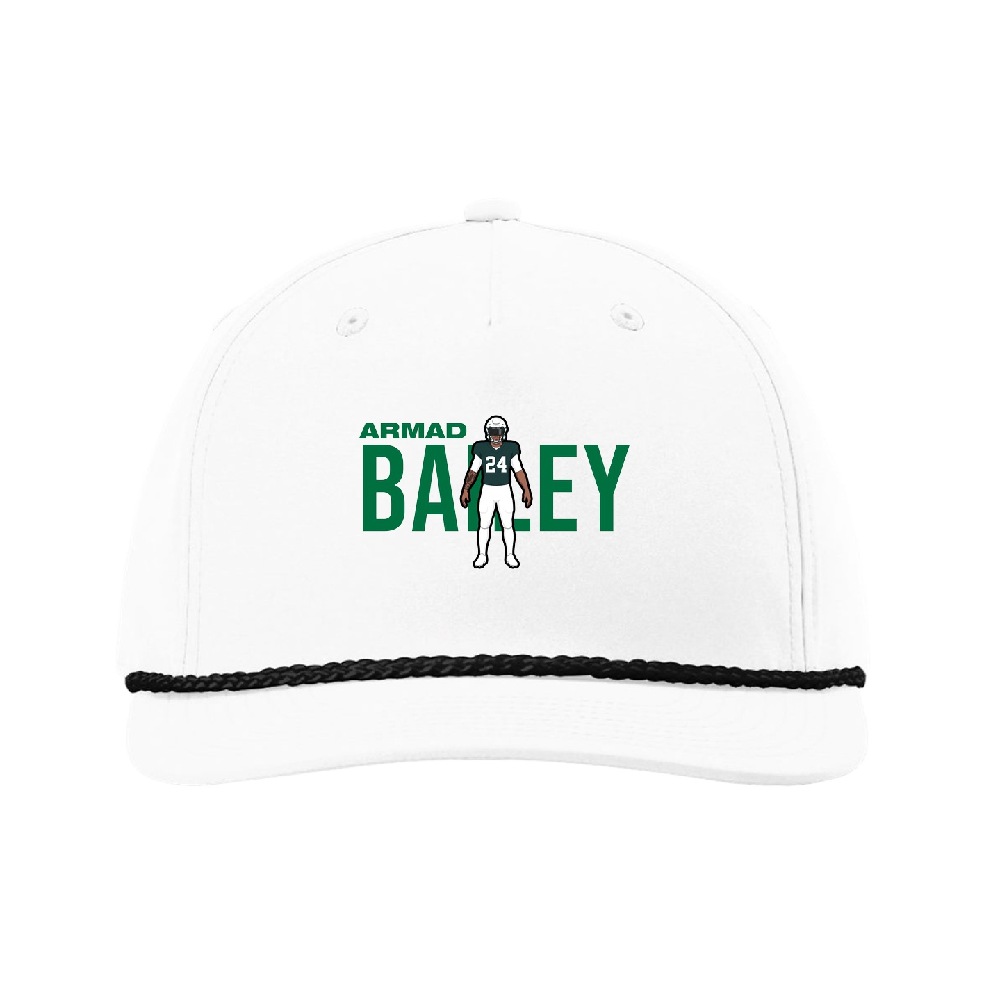 Five-Panel Classic Rope Cap — Player Name in White