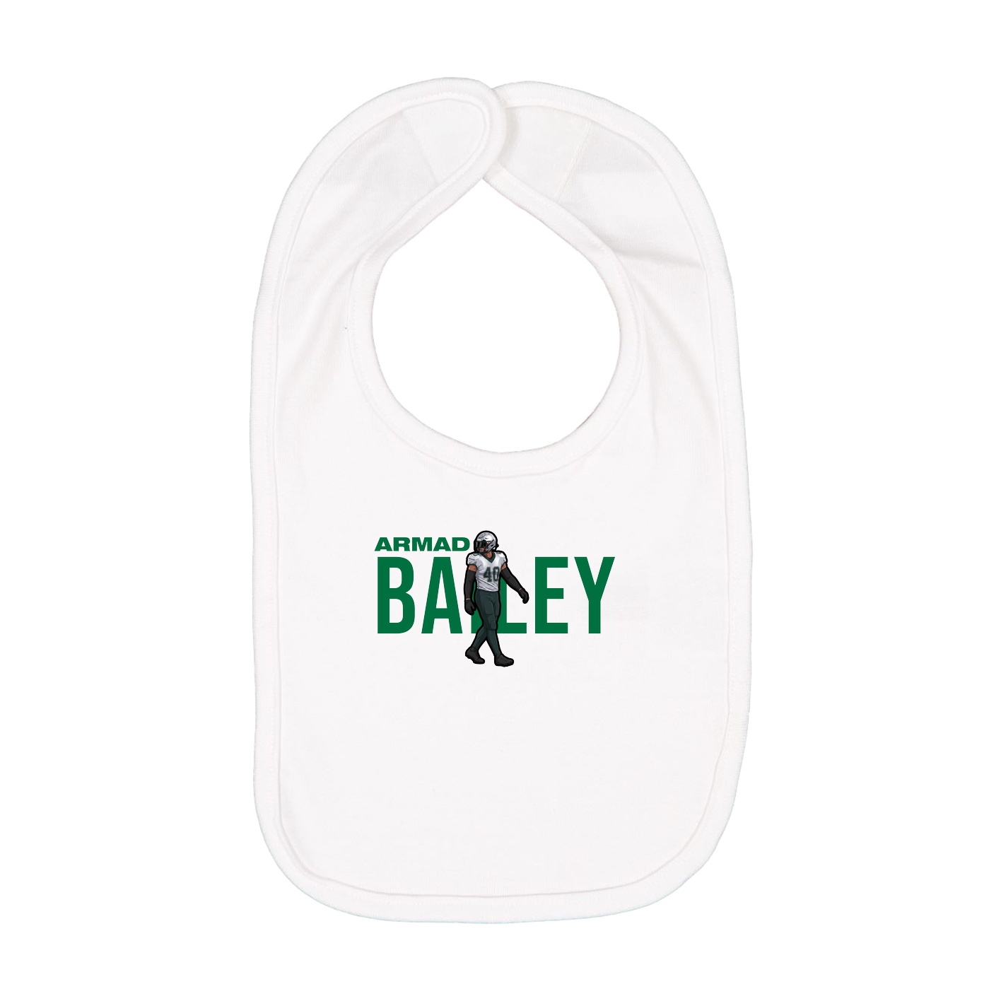 Infant Bib — Player Name in White