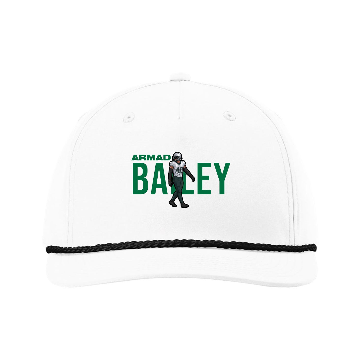 Five-Panel Classic Rope Cap — Player Name in White