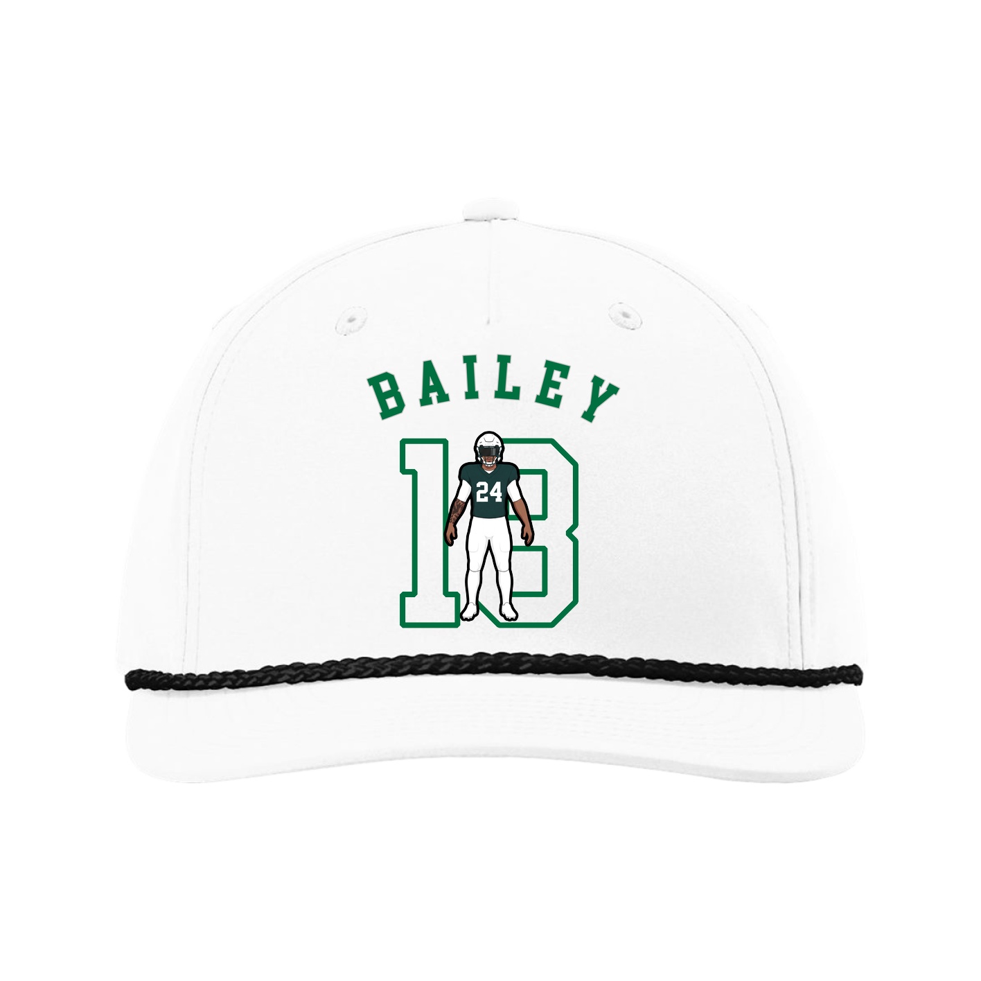 Five-Panel Classic Rope Cap — Shirsey Arch in White