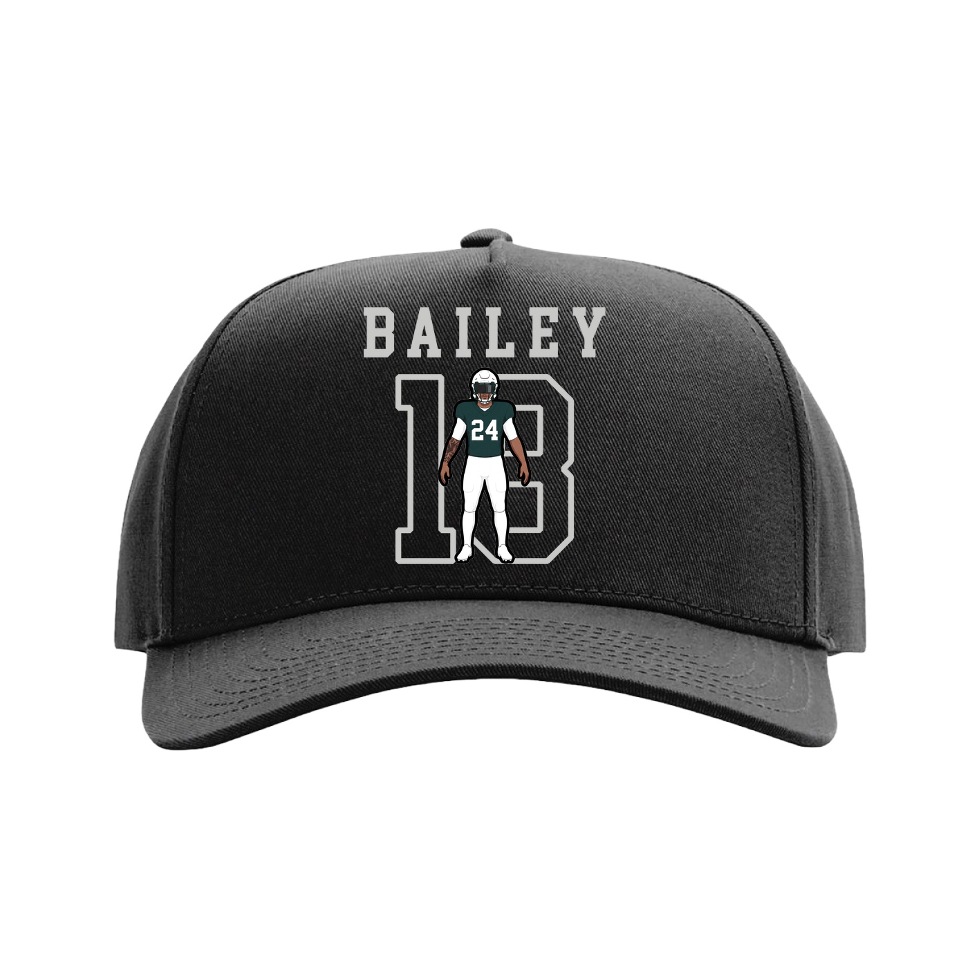 Full Fabric Five-Panel Champ Cap — Shirsey in Black