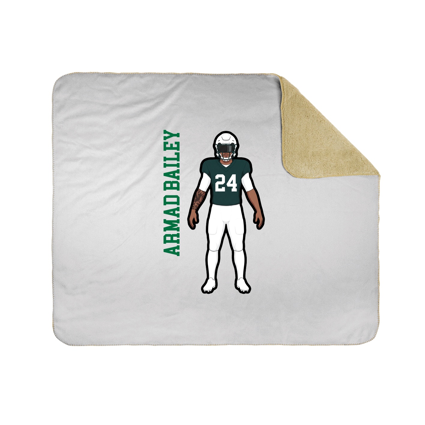 Throw Blanket — Name Vertical in White