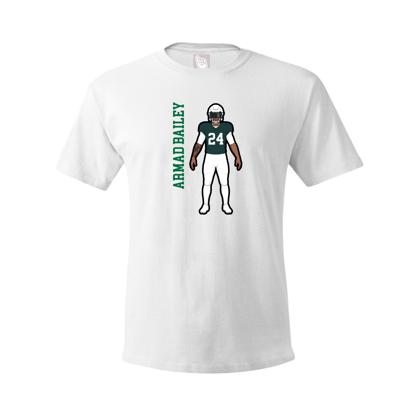 Youth Tee — Name Vertical in White