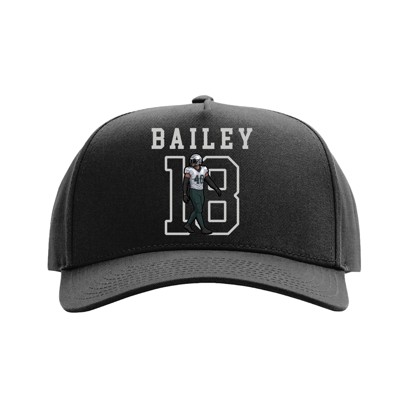 Full Fabric Five-Panel Champ Cap — Shirsey in Black