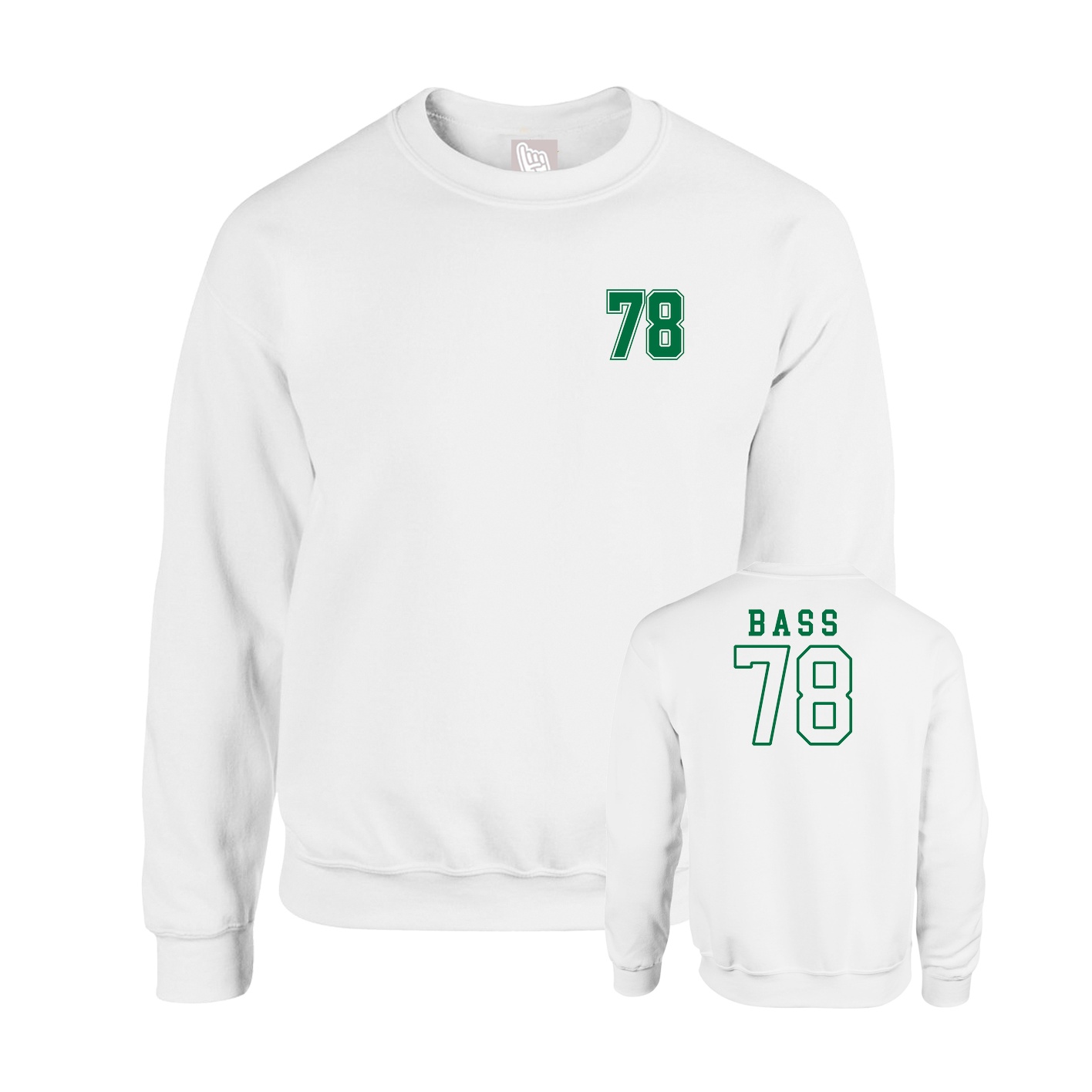 Fleece Crew — Chest Back in White
