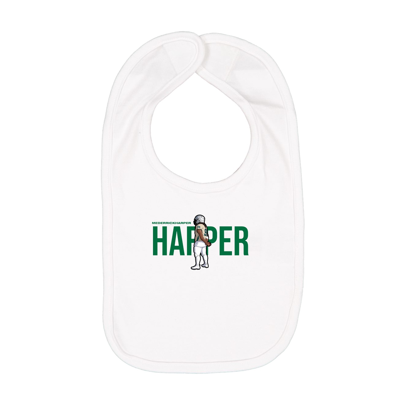 Infant Bib — Player Name in White