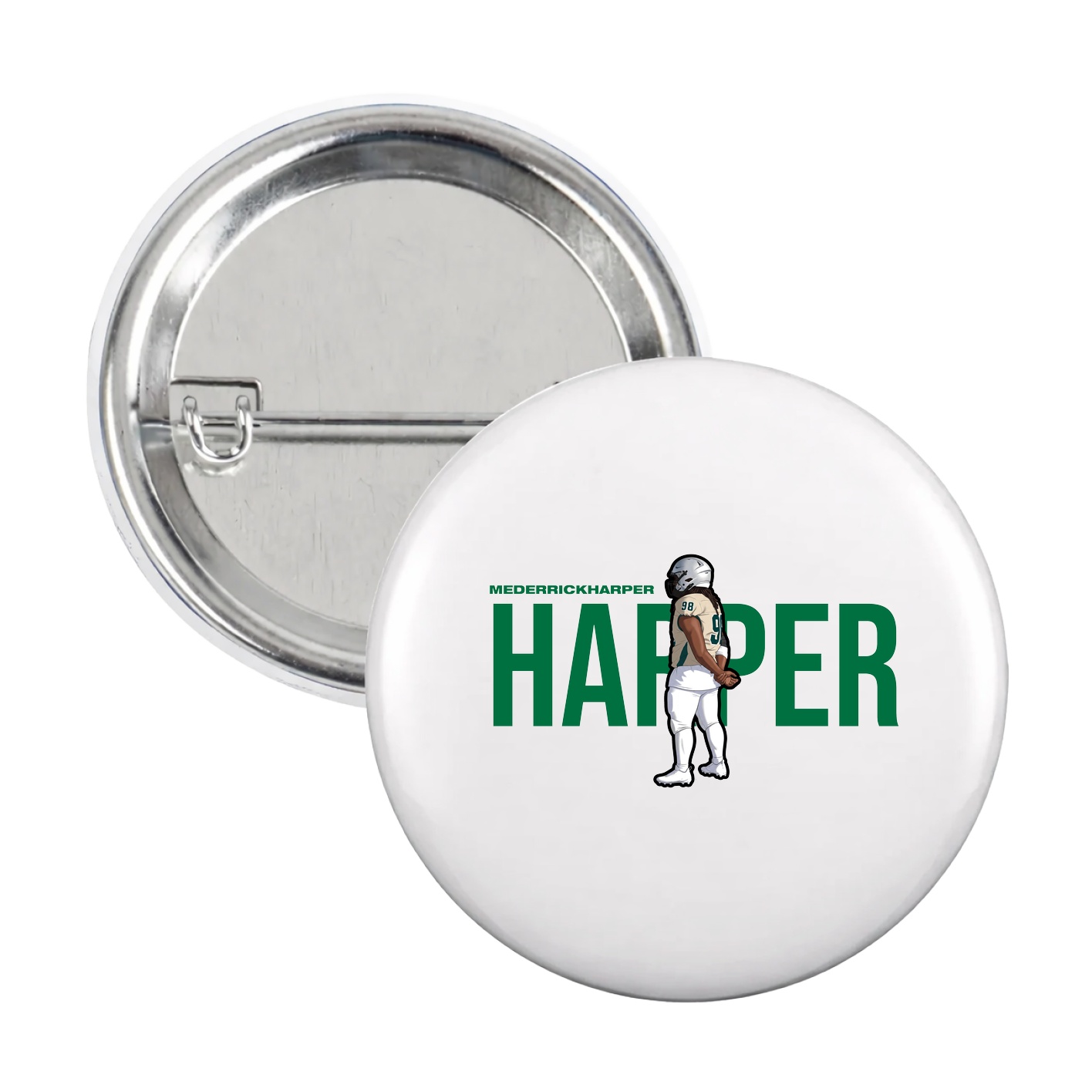 Game Day Button — Player Name in White