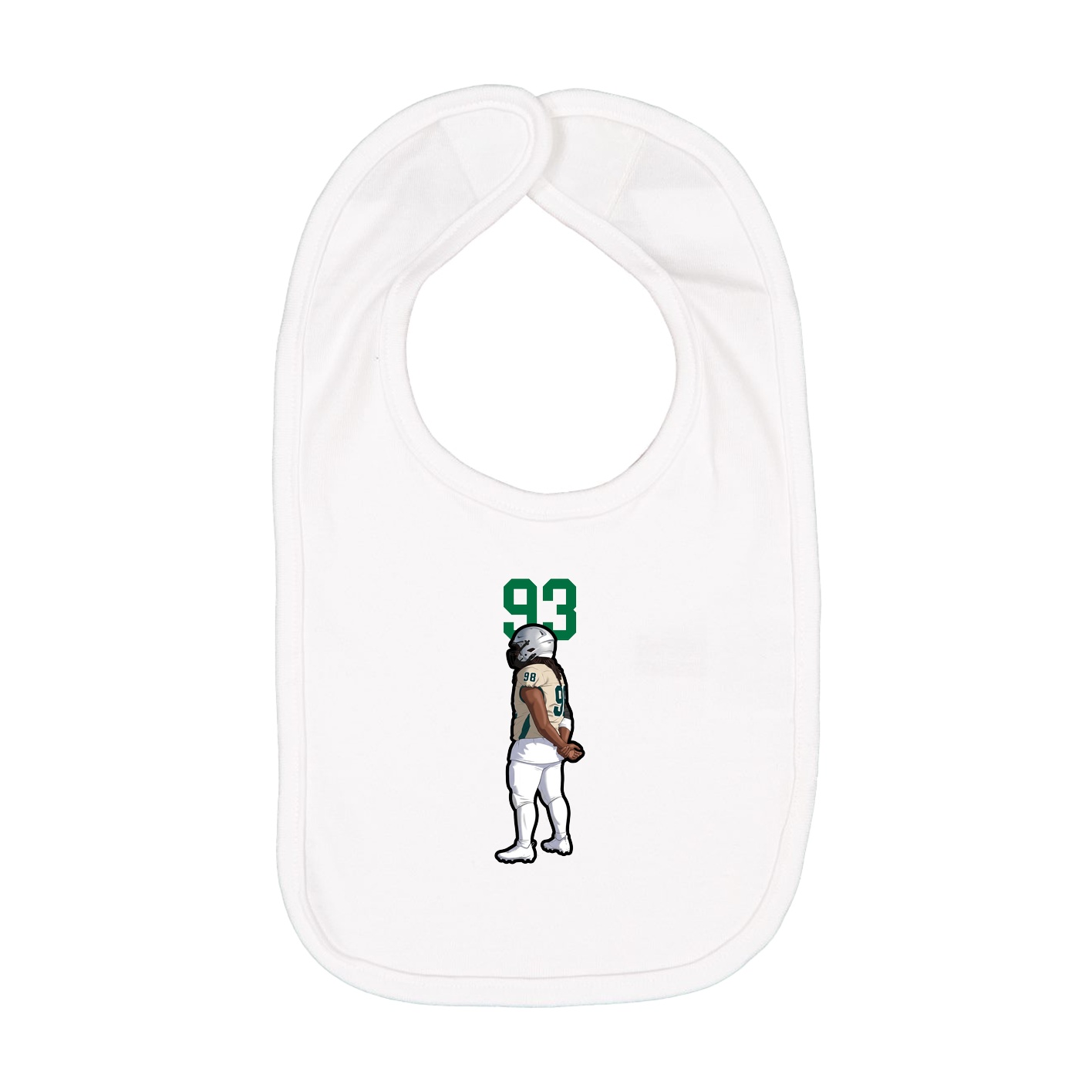 Infant Bib — Number Top in White