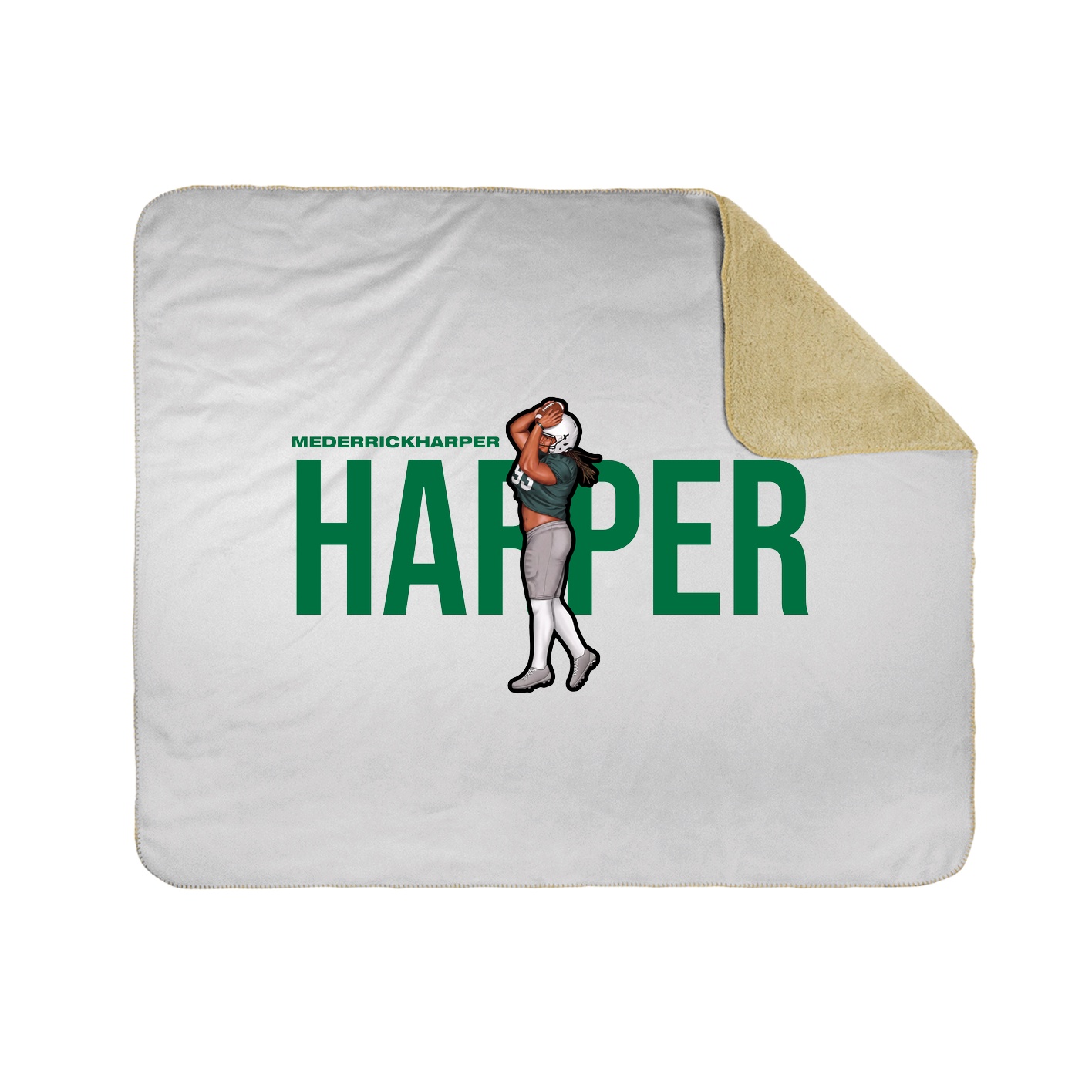 Throw Blanket — Player Name in White