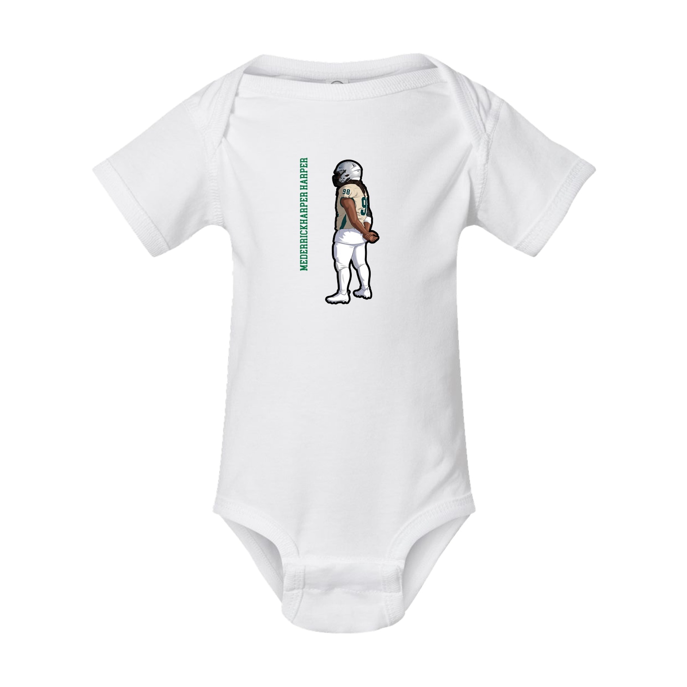 Baby Onesie — Name Vertical in White