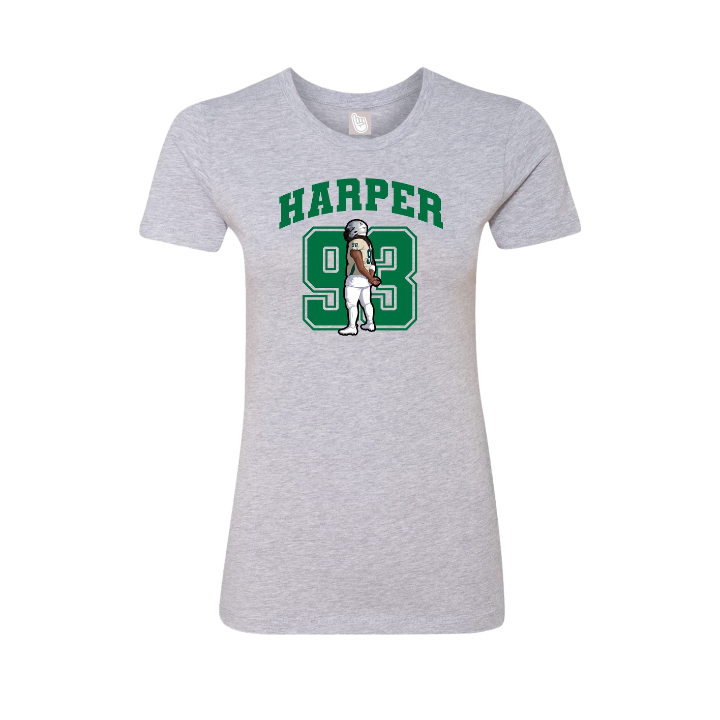 Fitted Women's Tee — Number in Grey