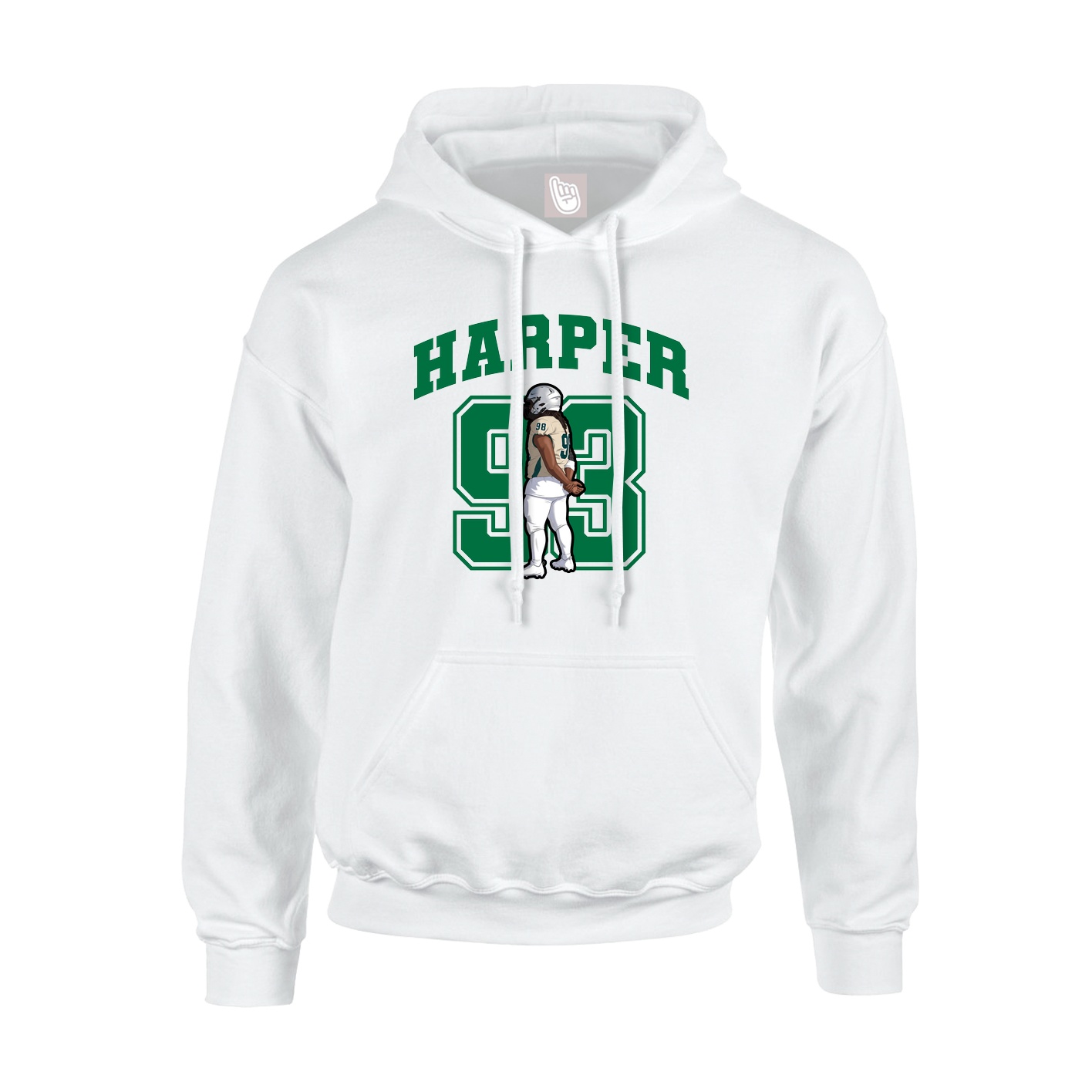Hoodie — Number in White