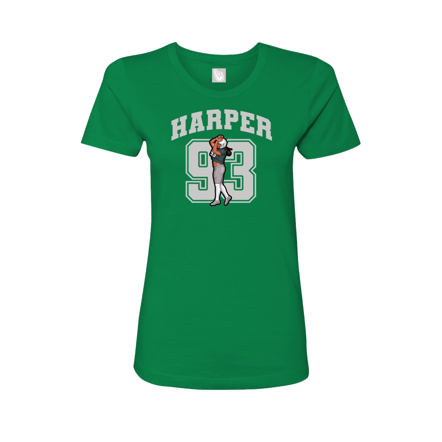 Fitted Women's Tee — Number in Green