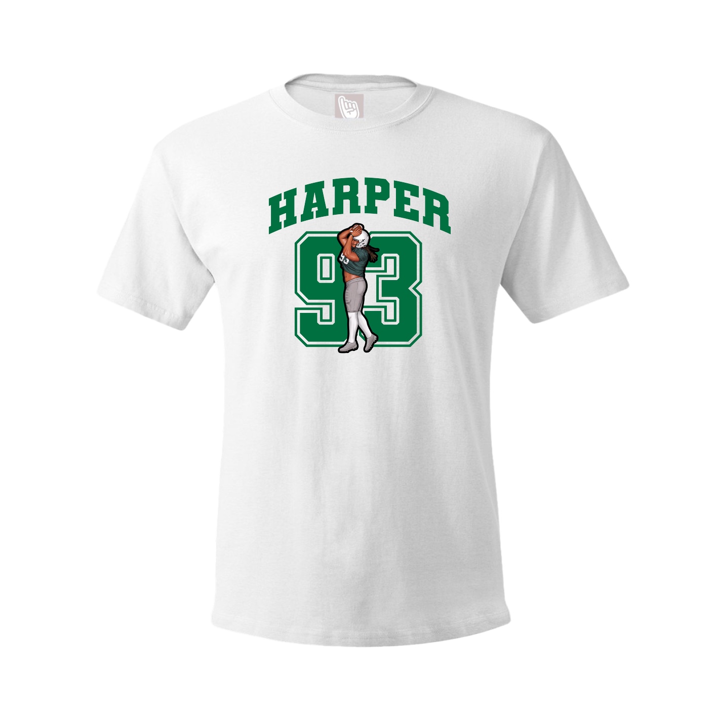 Youth Tee — Number in White