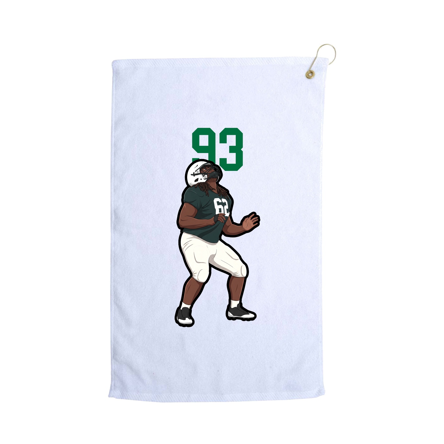 Golf Towel — Number Top in White