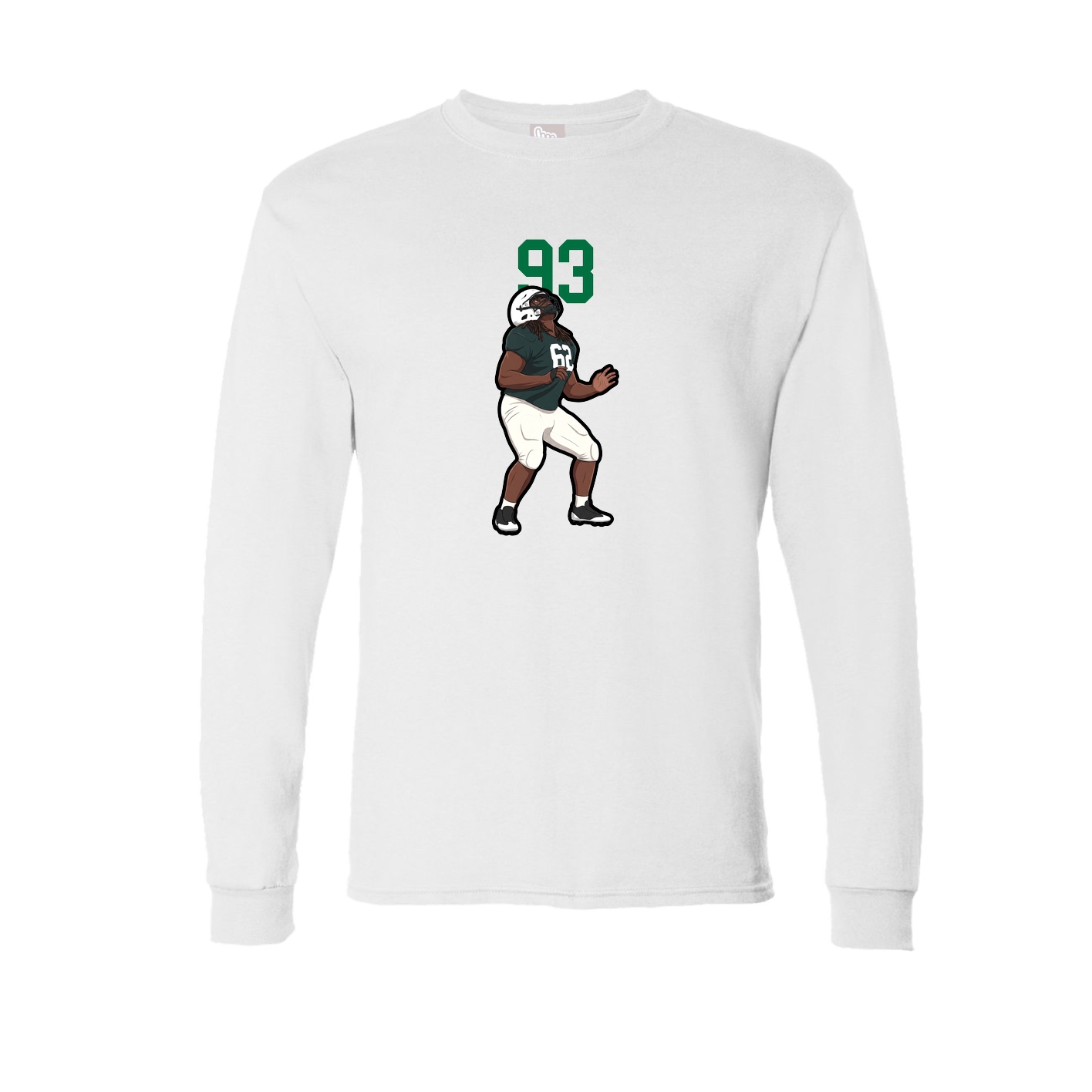Long Sleeve Tee — Number Top in White