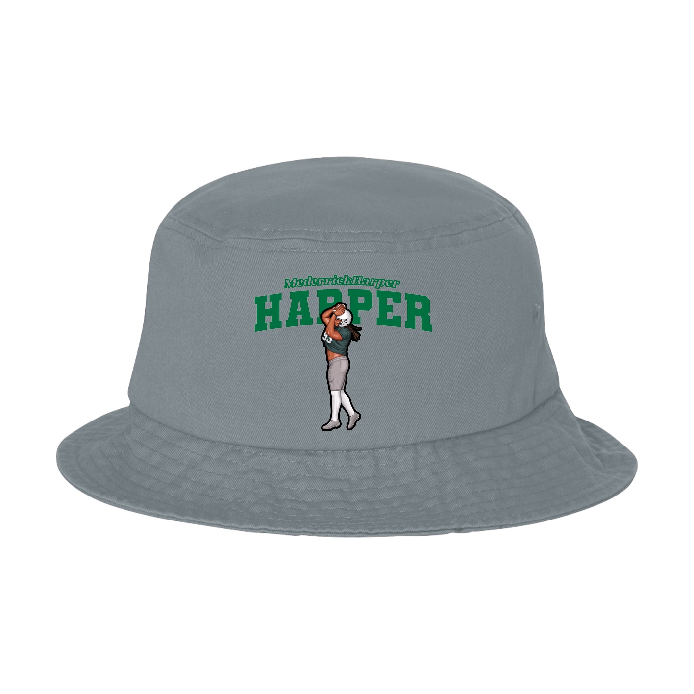 Bucket Cap — Name Arch in Grey