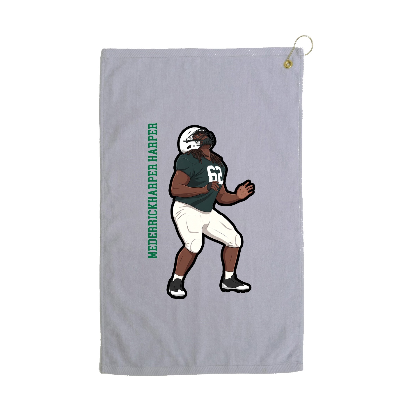 Golf Towel — Name Vertical in Grey