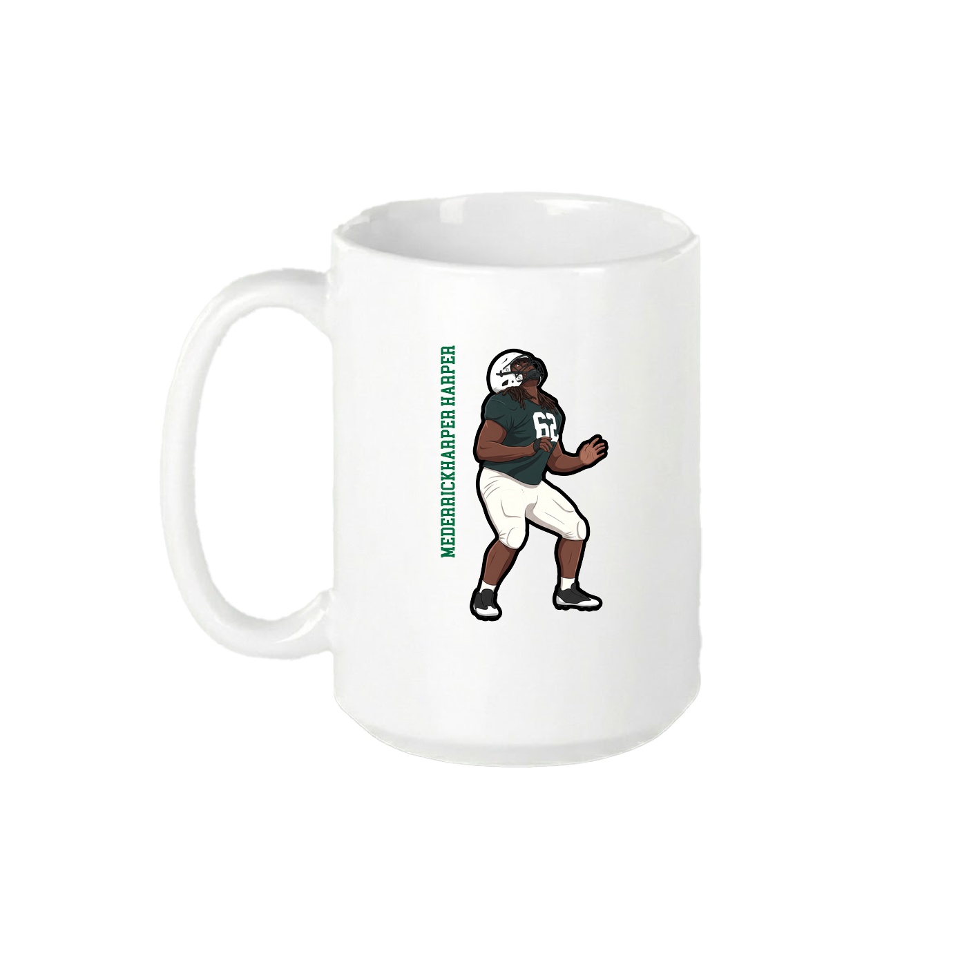 15oz Coffee Mug — Name Vertical in White
