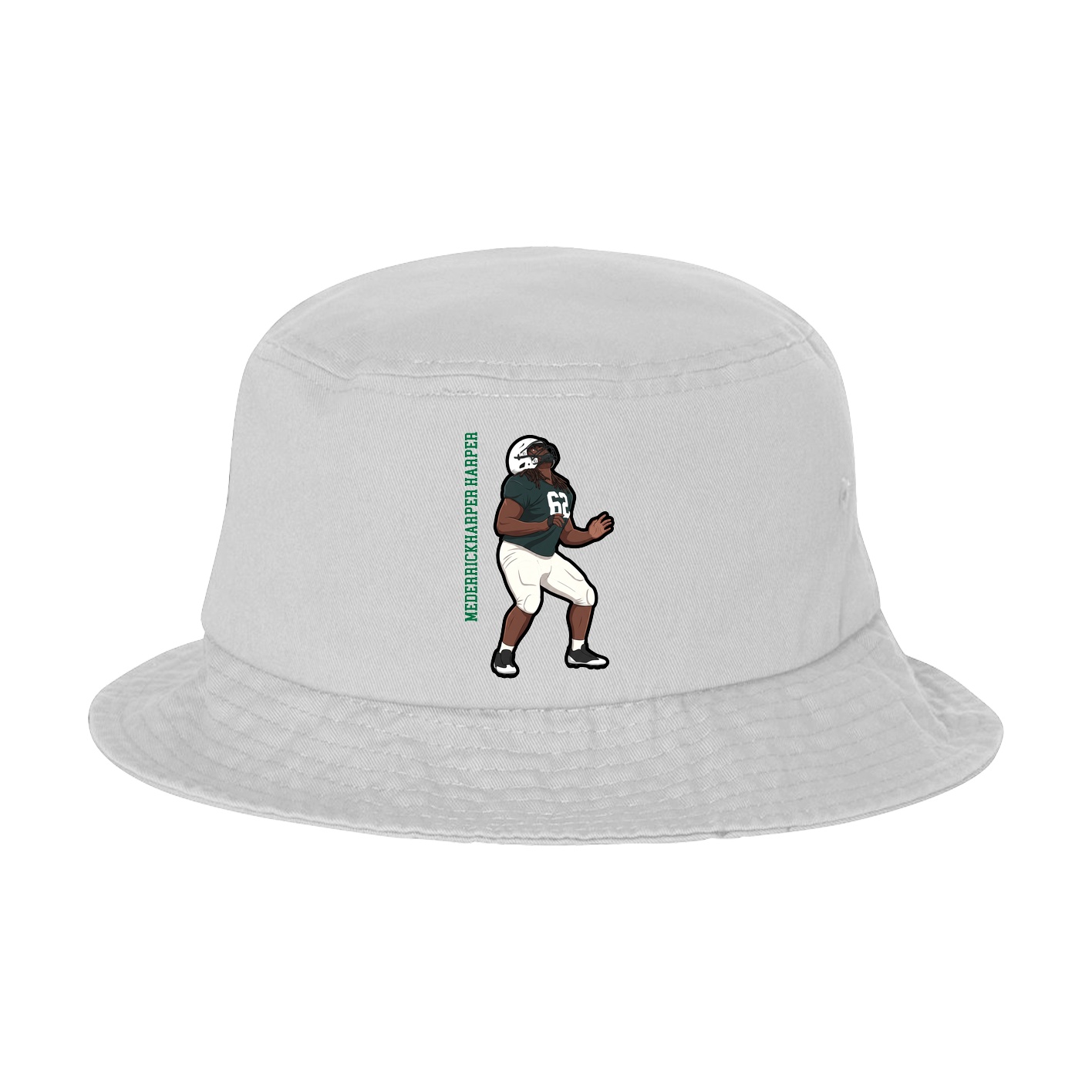 Bucket Cap — Name Vertical in White