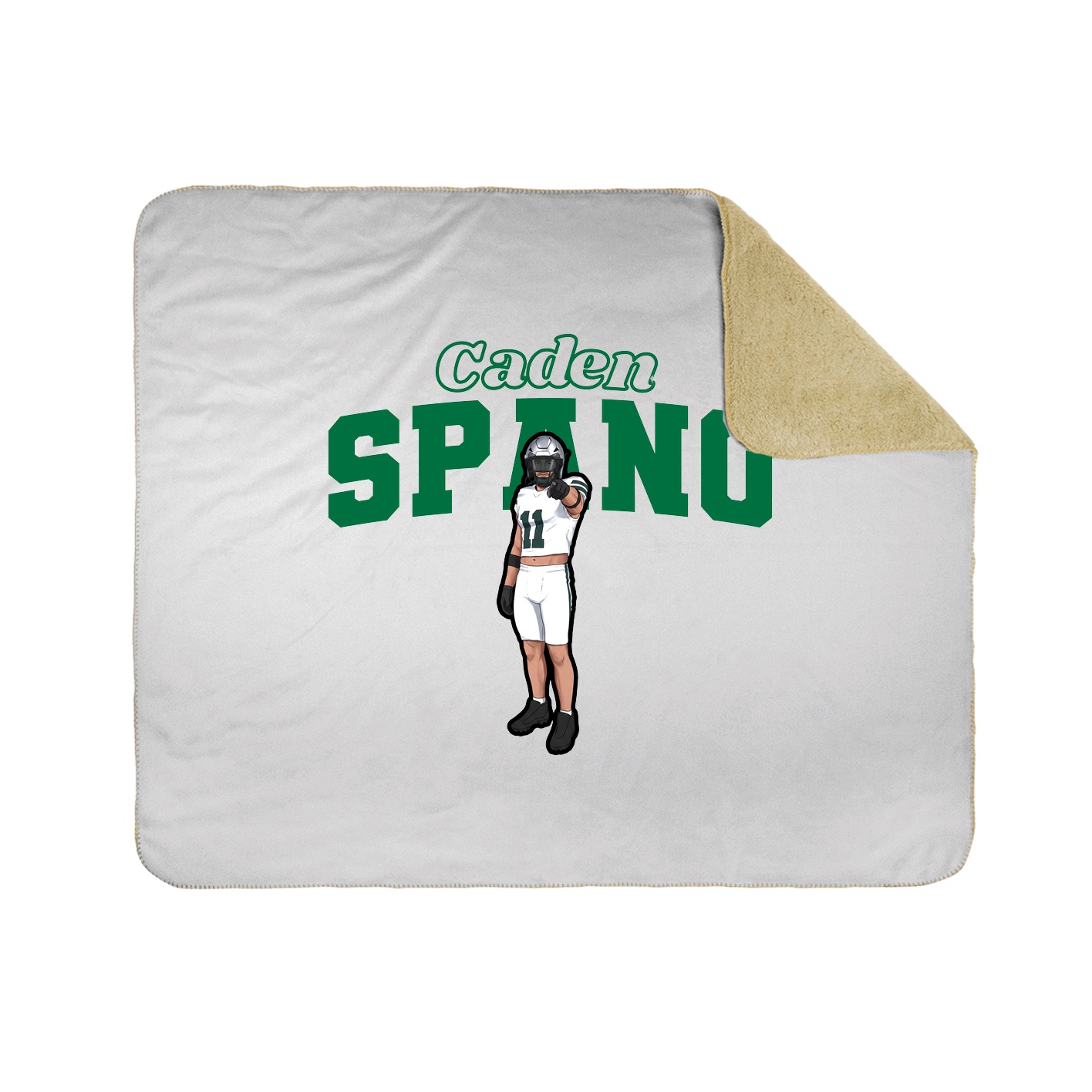 Throw Blanket — Name Arch in White