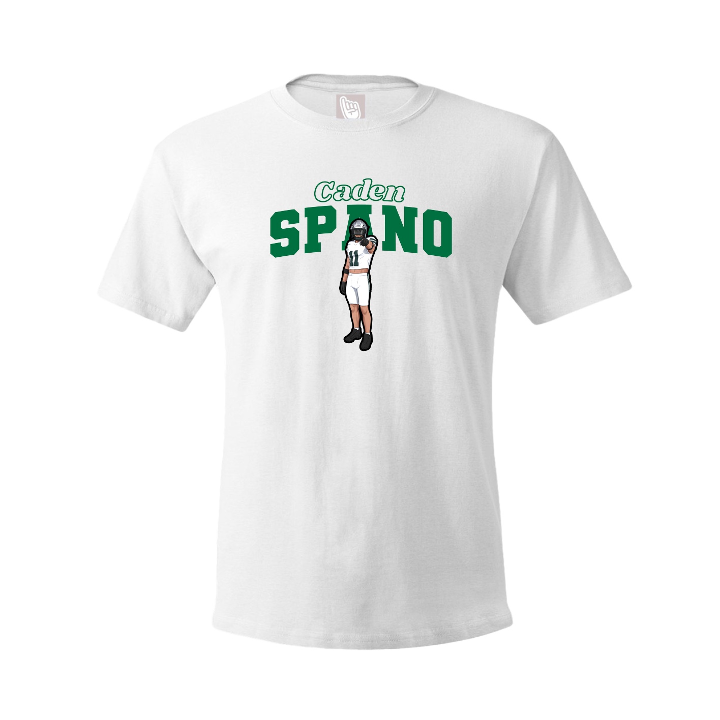 Youth Tee — Name Arch in White