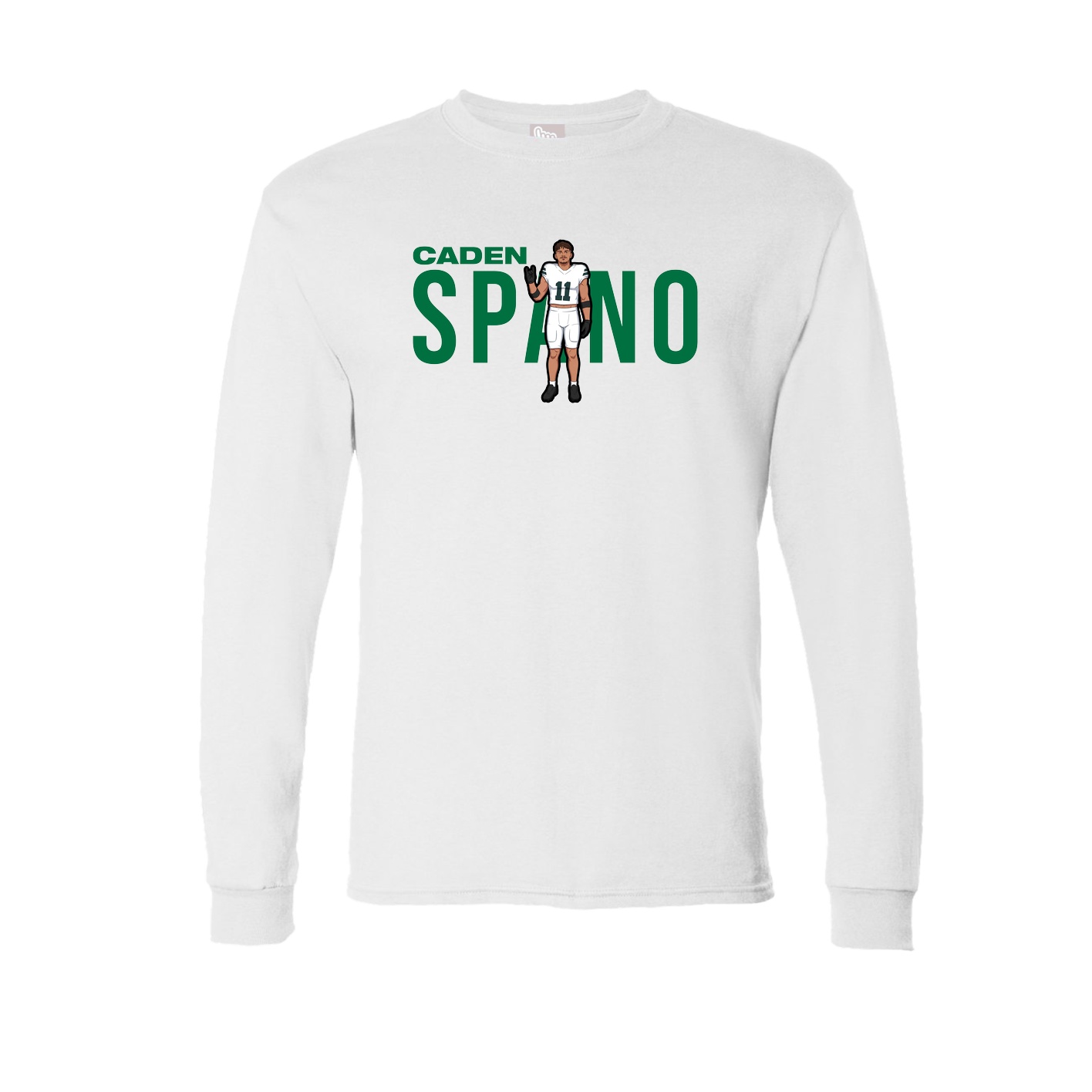 Long Sleeve Tee — Player Name in White