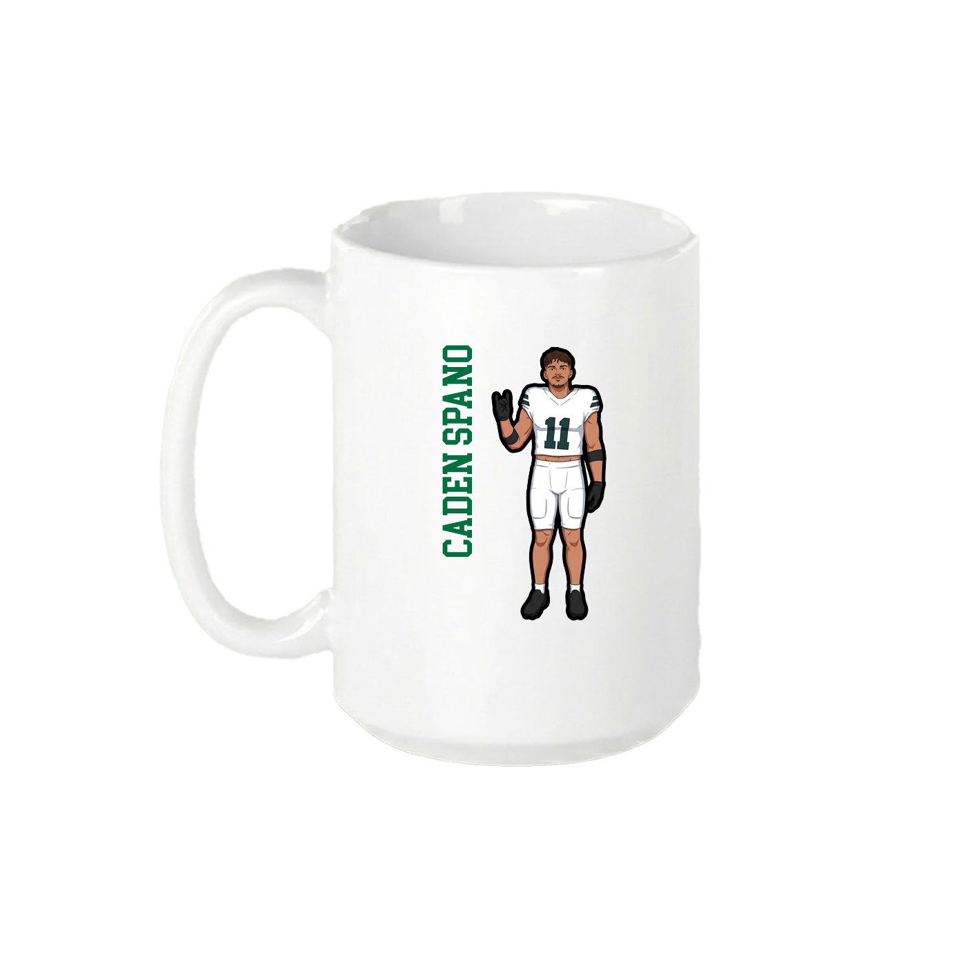 15oz Coffee Mug — Name Vertical in White