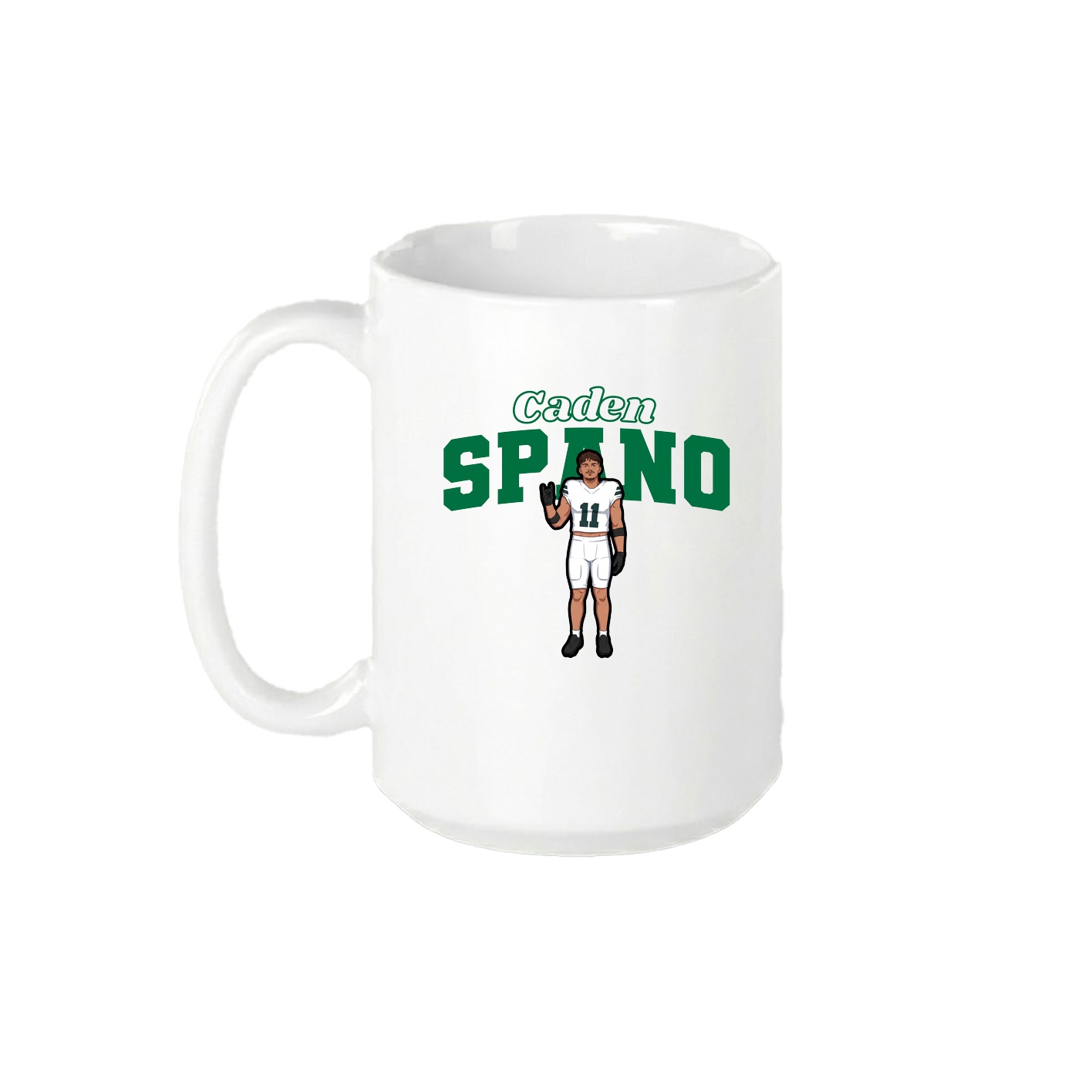 15oz Coffee Mug — Name Arch in White
