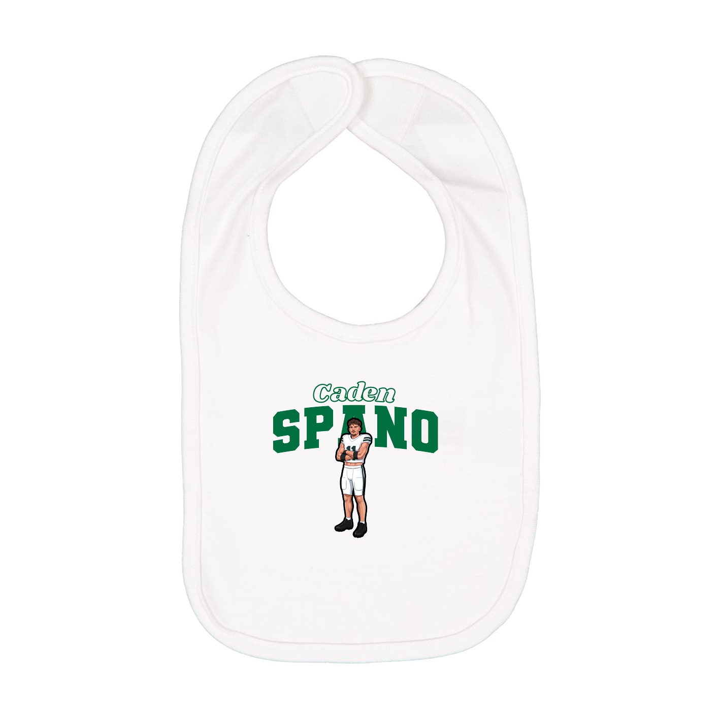 Infant Bib — Name Arch in White