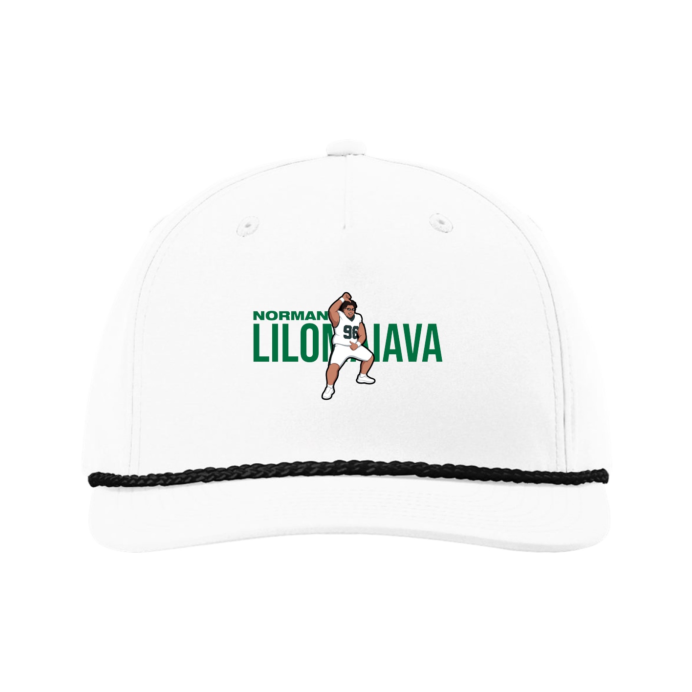 Five-Panel Classic Rope Cap — Player Name in White