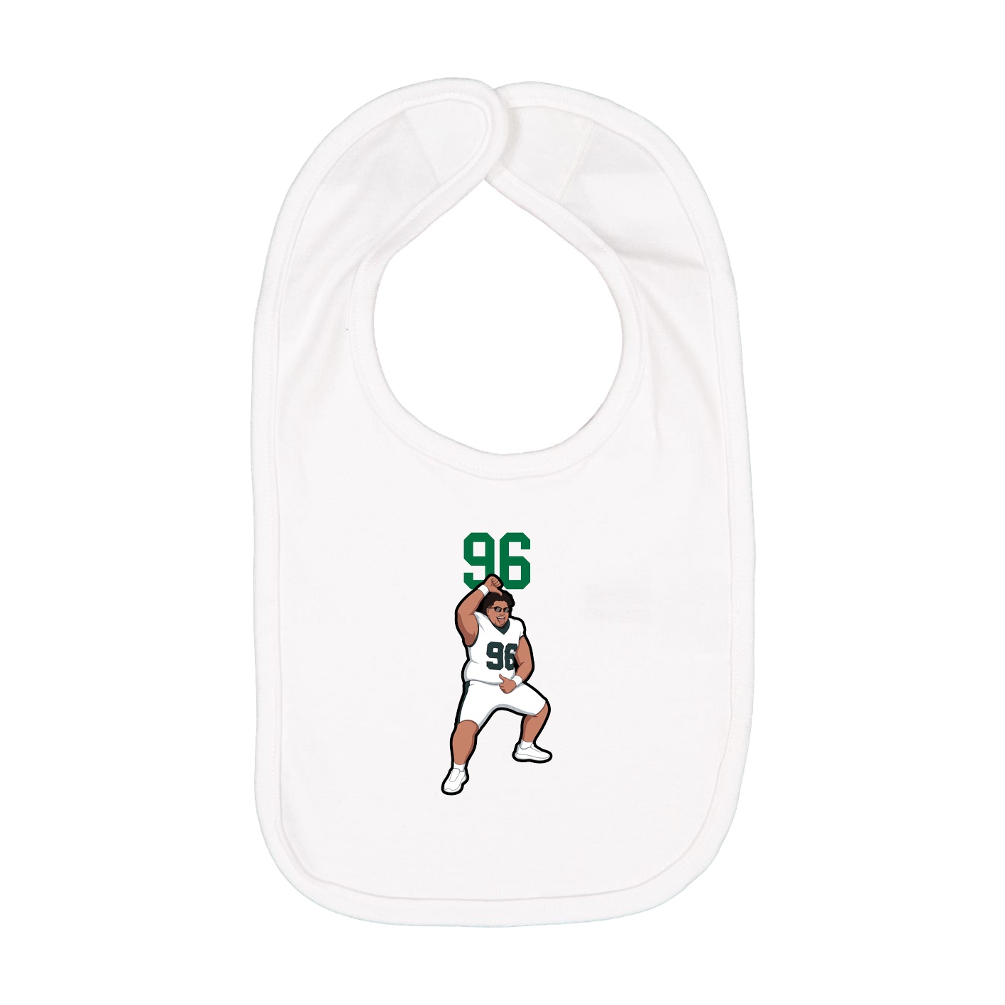 Infant Bib — Number Top in White