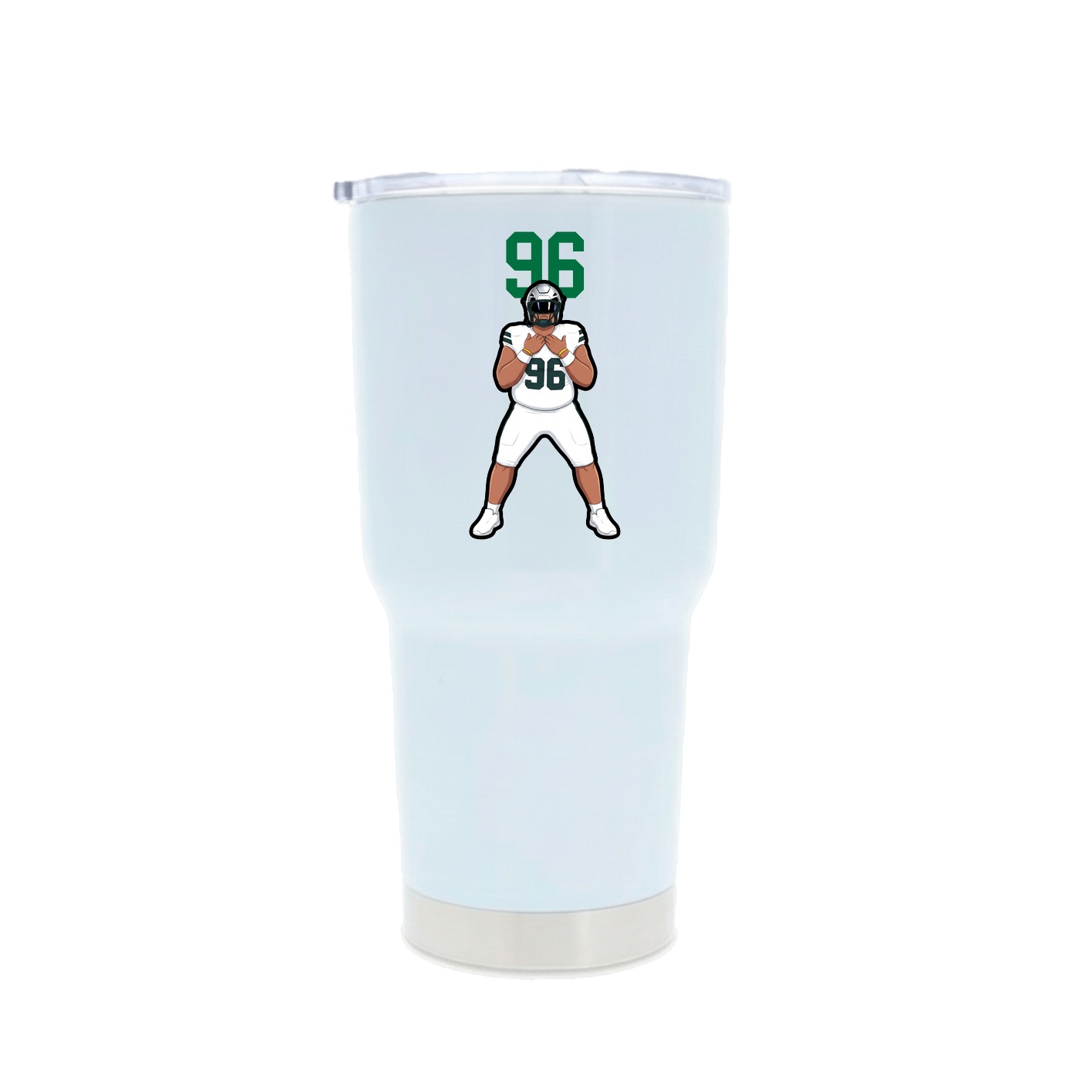 30oz Stainless Steel Tumbler — Number Top in White