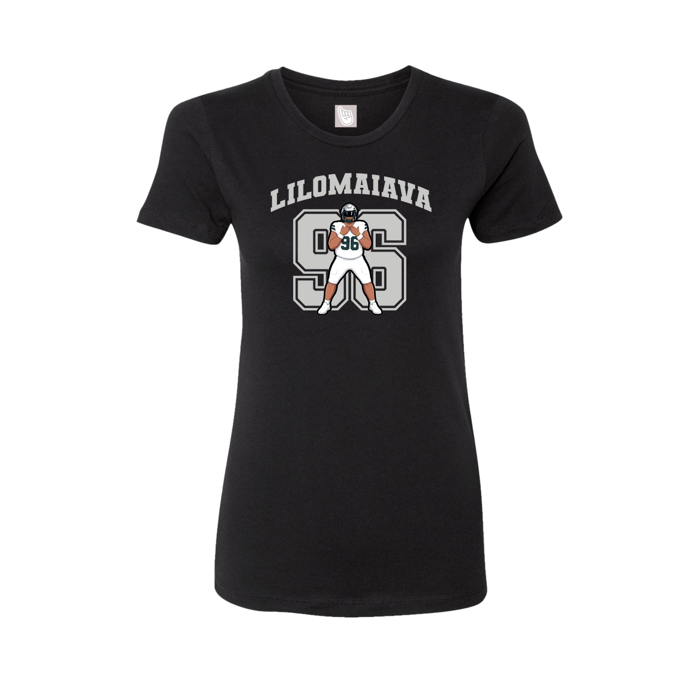 Fitted Women's Tee — Number in Black