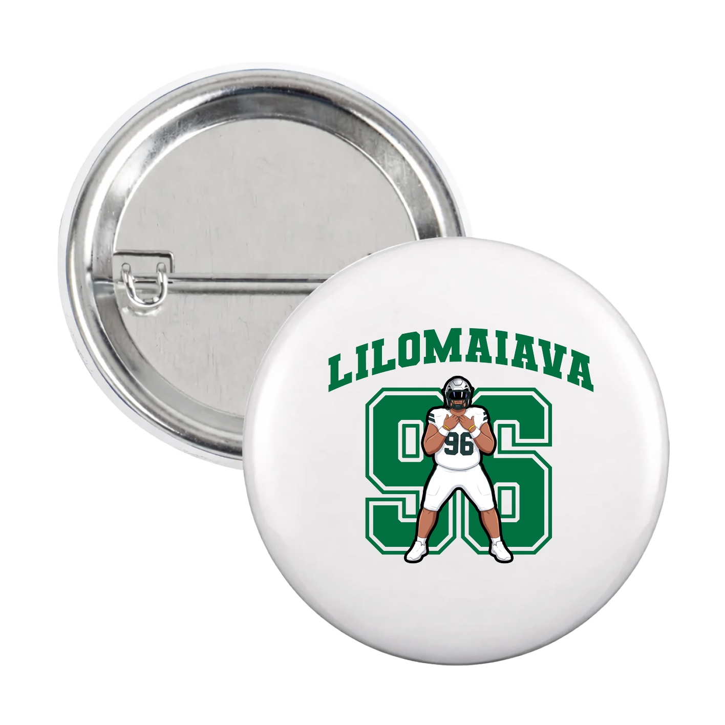 Game Day Button — Number in White