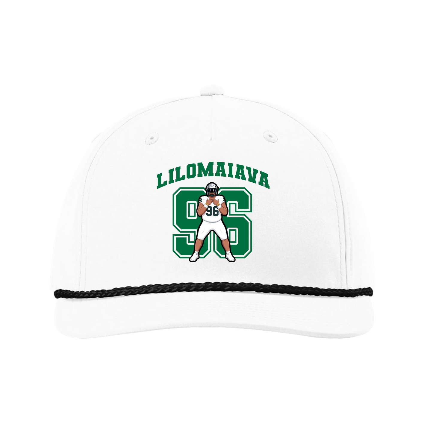 Five-Panel Classic Rope Cap — Number in White