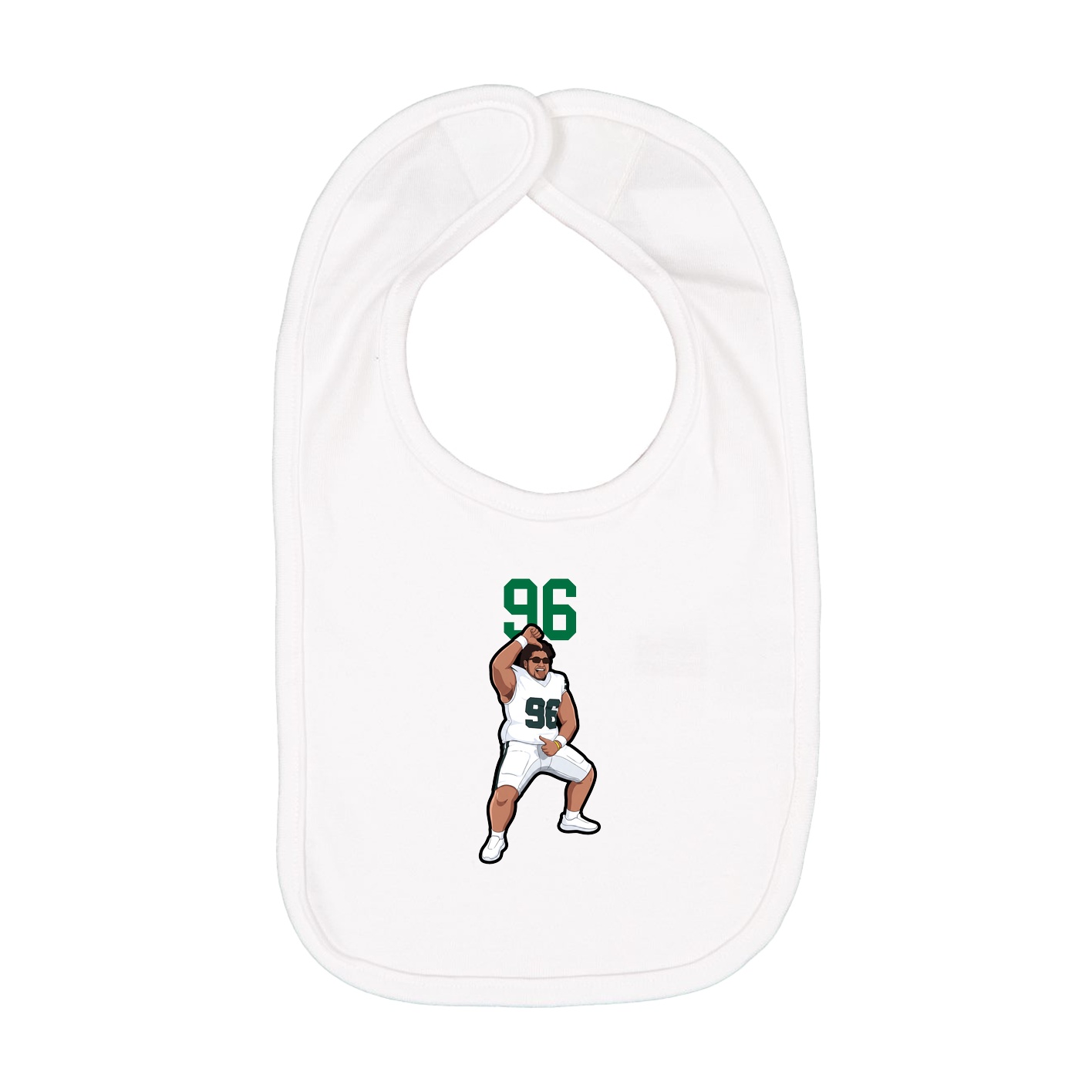 Infant Bib — Number Top in White