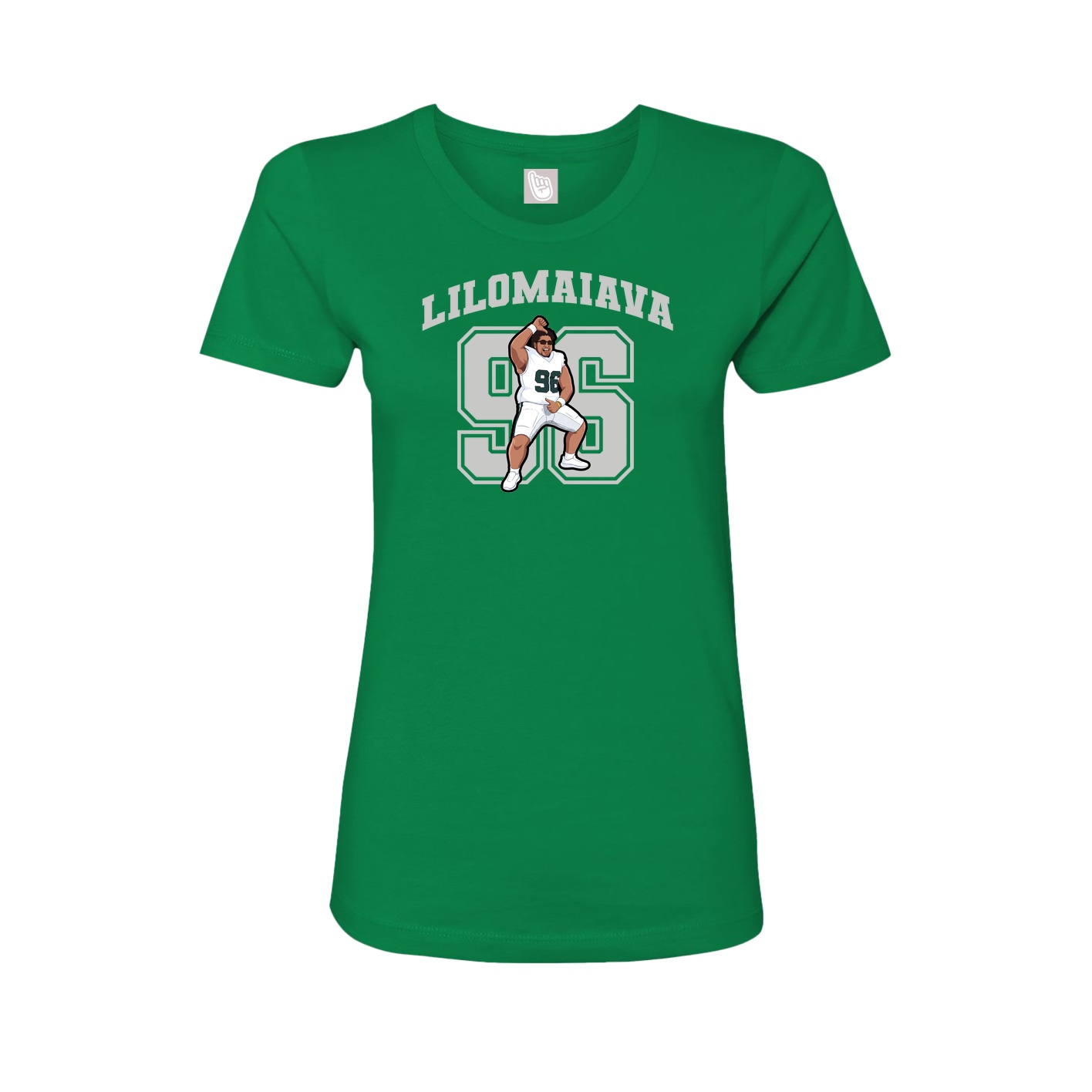 Fitted Women's Tee — Number in Green