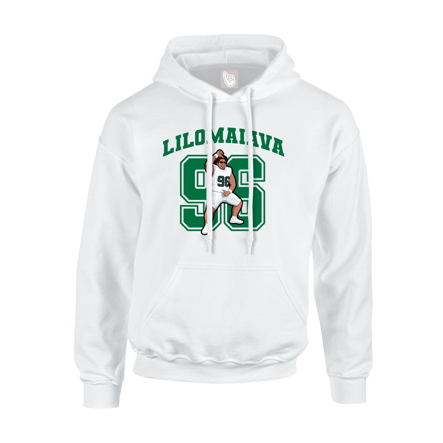Youth Hoodie — Number in White