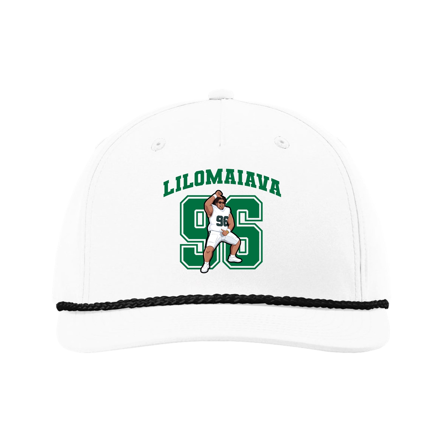 Five-Panel Classic Rope Cap — Number in White