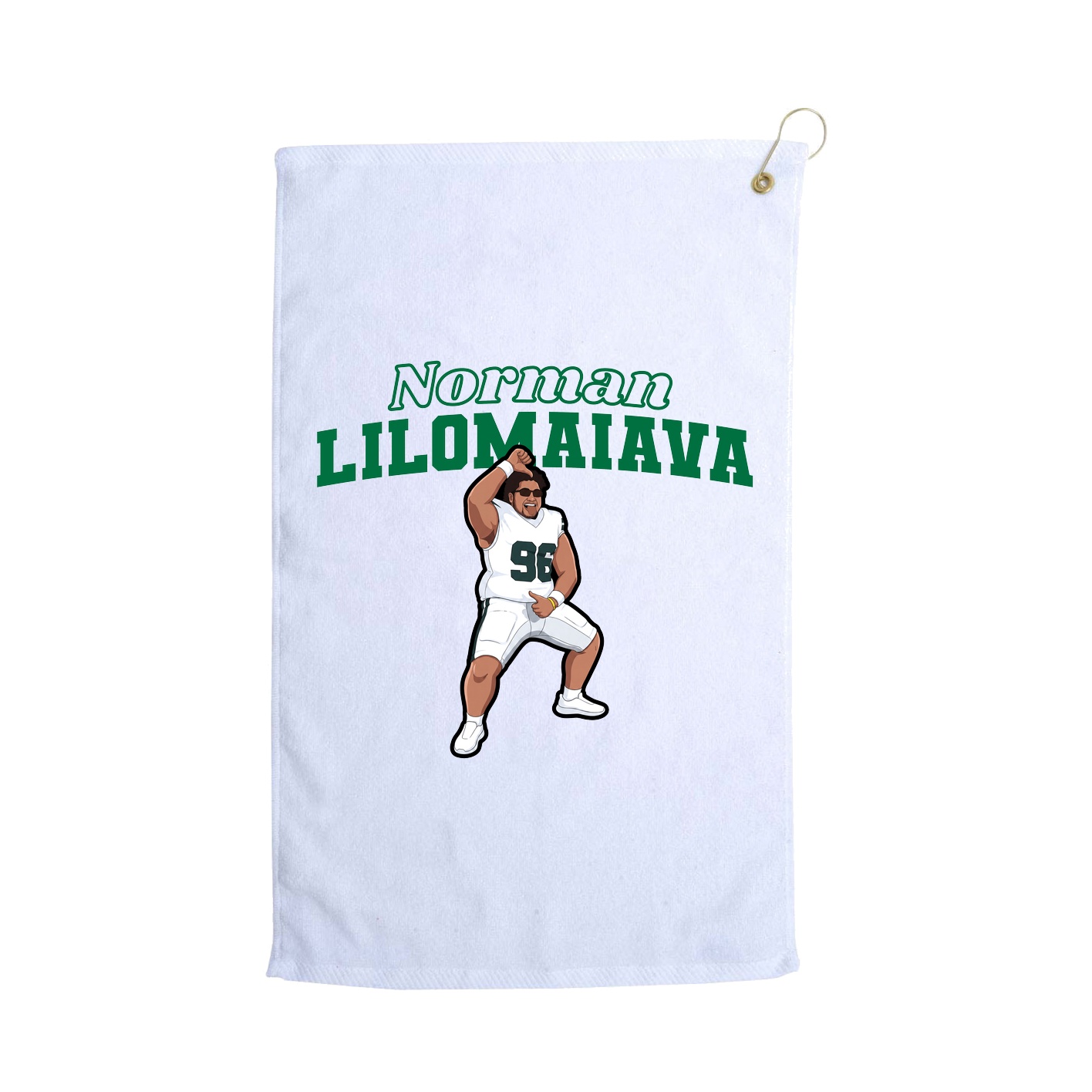 Golf Towel — Name Arch in White