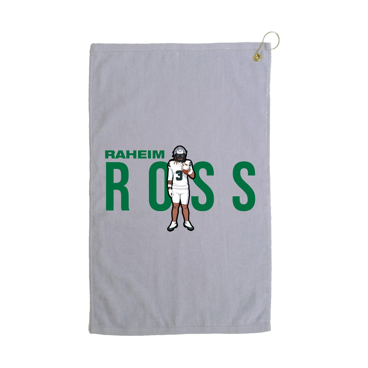 Golf Towel — Player Name in Grey