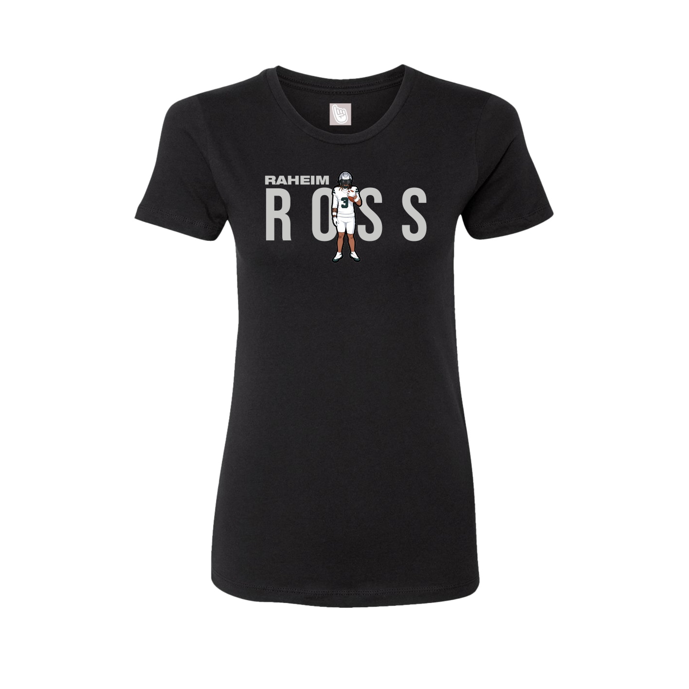 Fitted Women's Tee — Player Name in Black