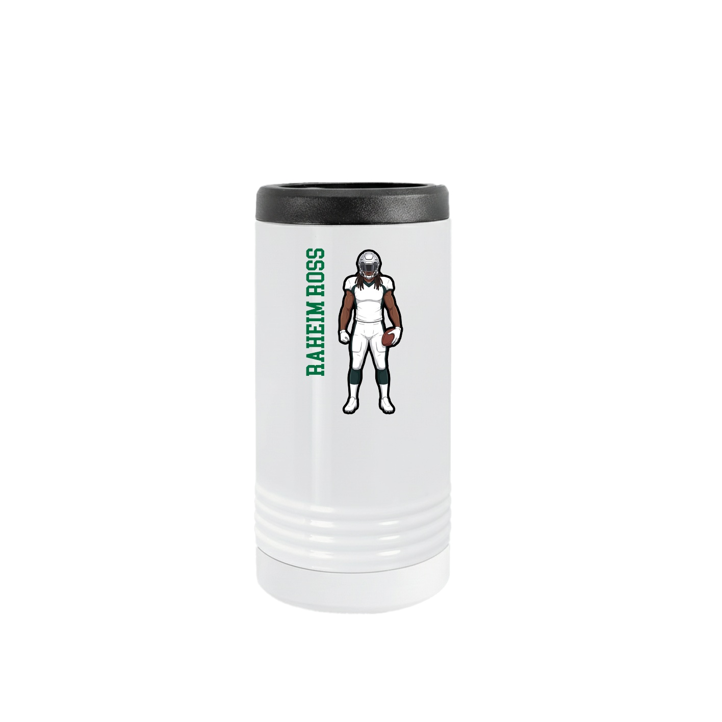 Slim Beverage Holder — Name Vertical in White