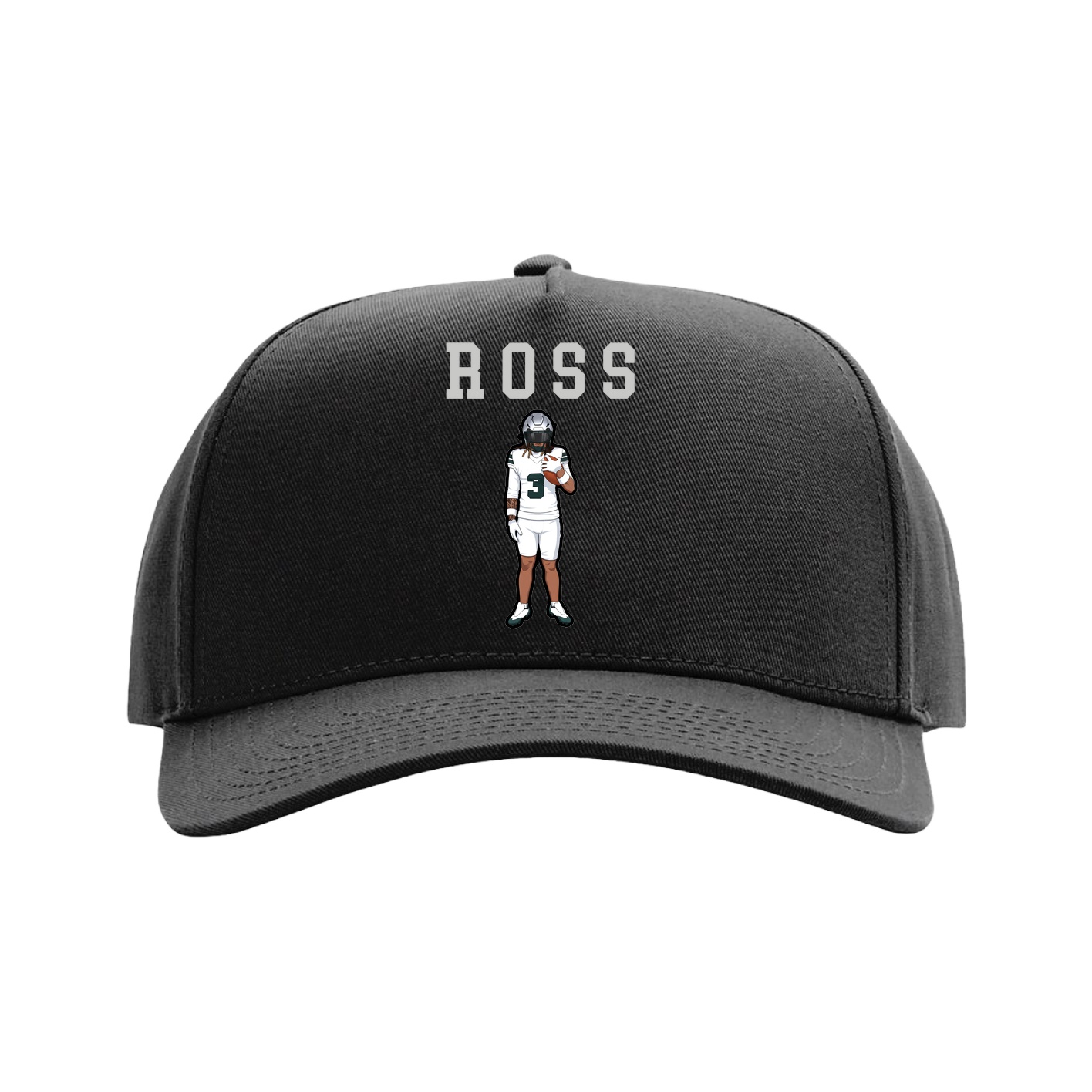 Full Fabric Five-Panel Champ Cap — Shirsey in Black