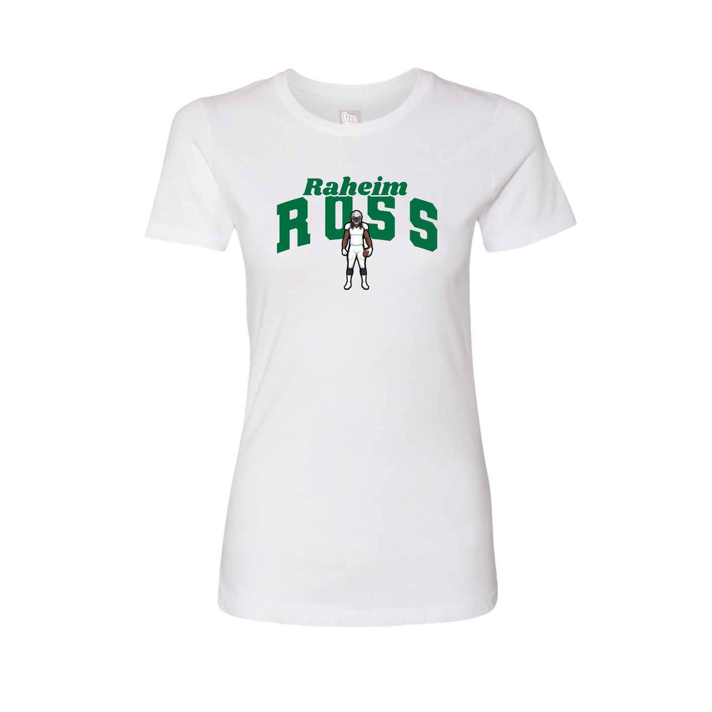 Fitted Women's Tee — Signature Arch in White